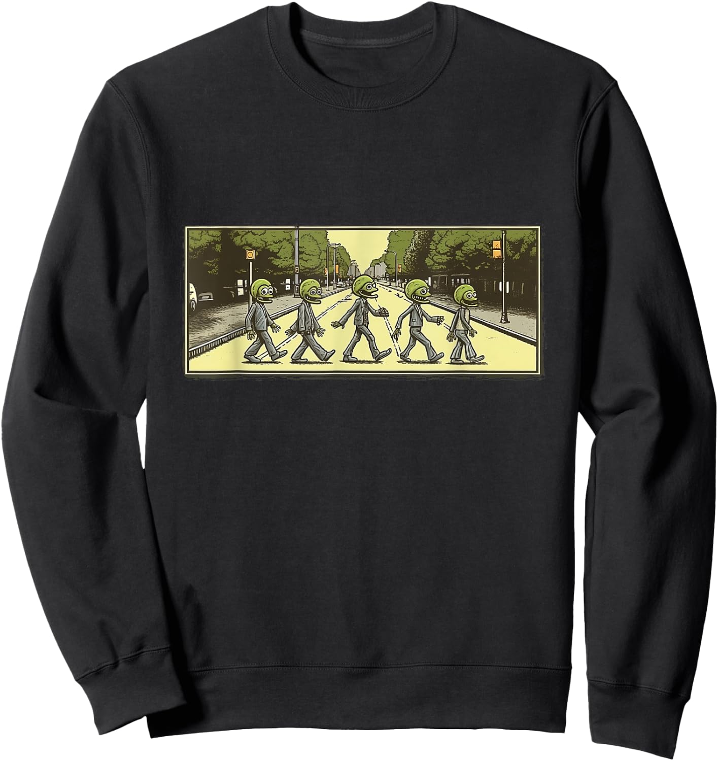 5 Aliens Crossing Abby Road Sweatshirt - Sweatshirt | Black
