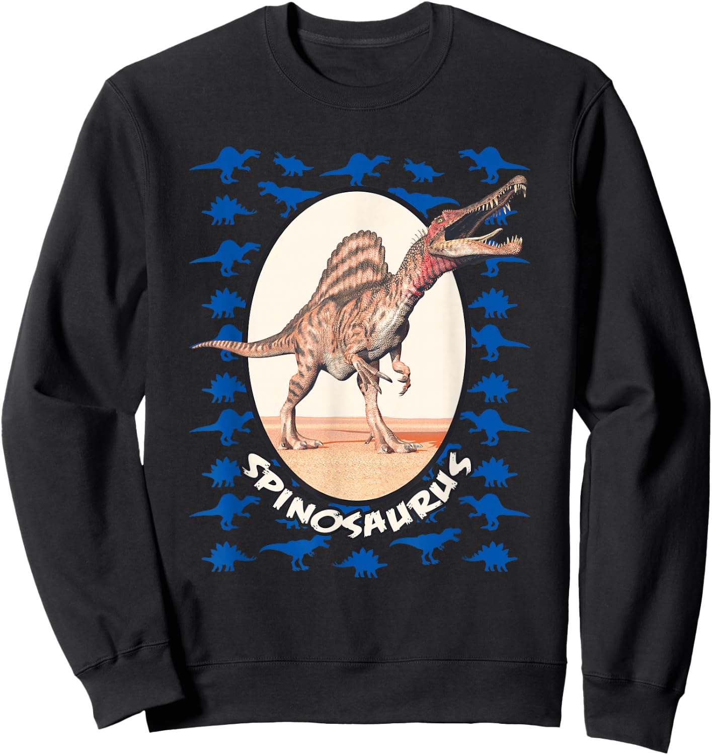 Spinosaurus Shirt for Kids, Dino Gift, Dinosaur Adult Sweatshirt - Sweatshirt | Black