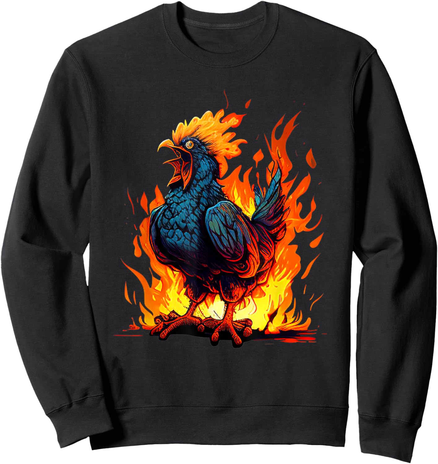 Angry Rooster for Hot Chicken and Hell Roosters Lovers Sweatshirt - Sweatshirt | Black