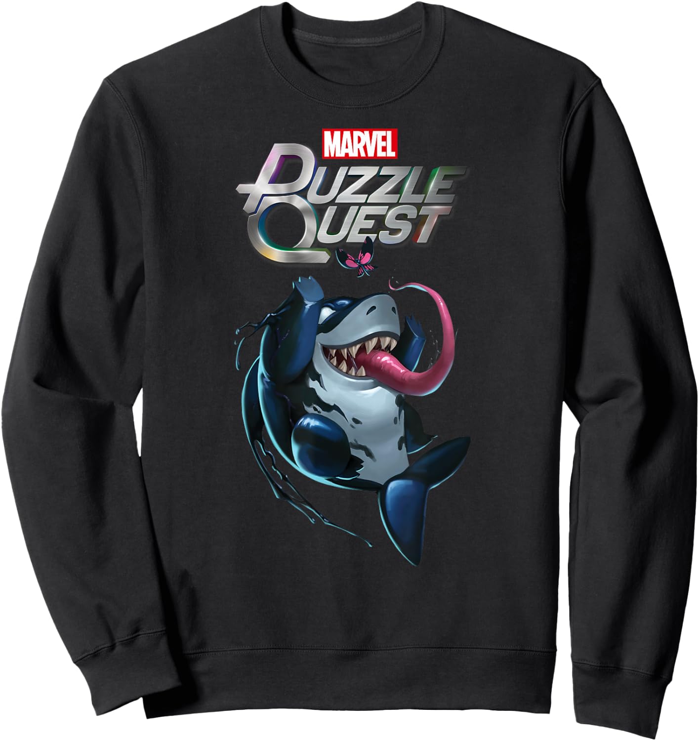 Marvel Puzzle Quest Jeff the Land Shark Jeffrey Symbiote Sweatshirt - Sweatshirt | Black