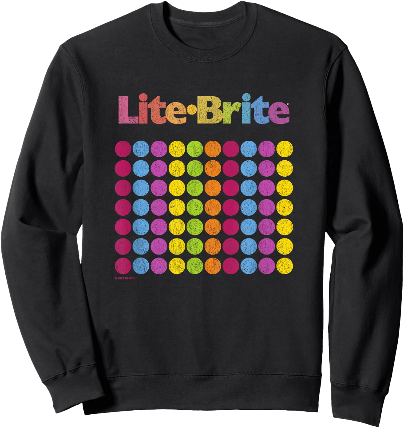 Lite-Brite Classic Toy Vintage Rainbow Dot Retro Grid Logo Sweatshirt - Sweatshirt | Black