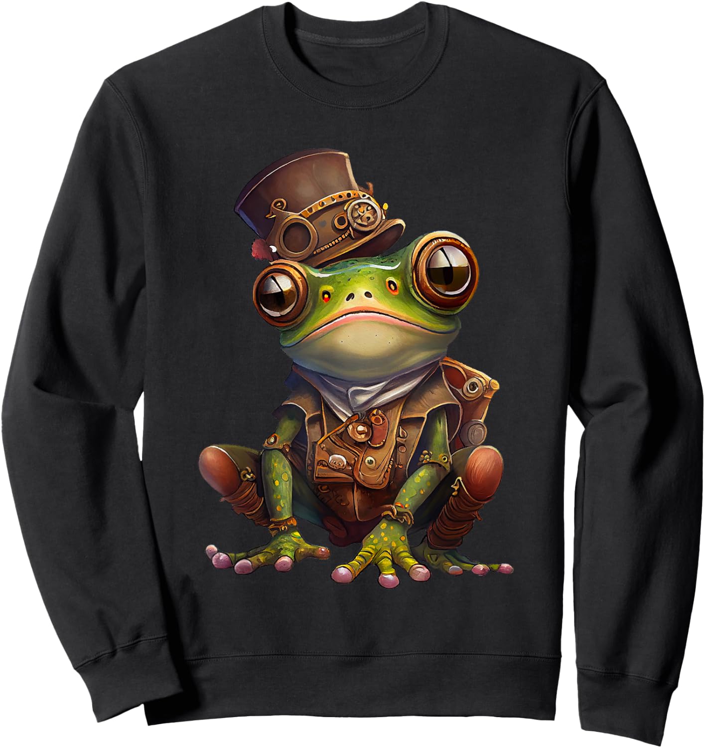 Steampunk frog engines power animals heart and soul Sweatshirt - Sweatshirt | Black
