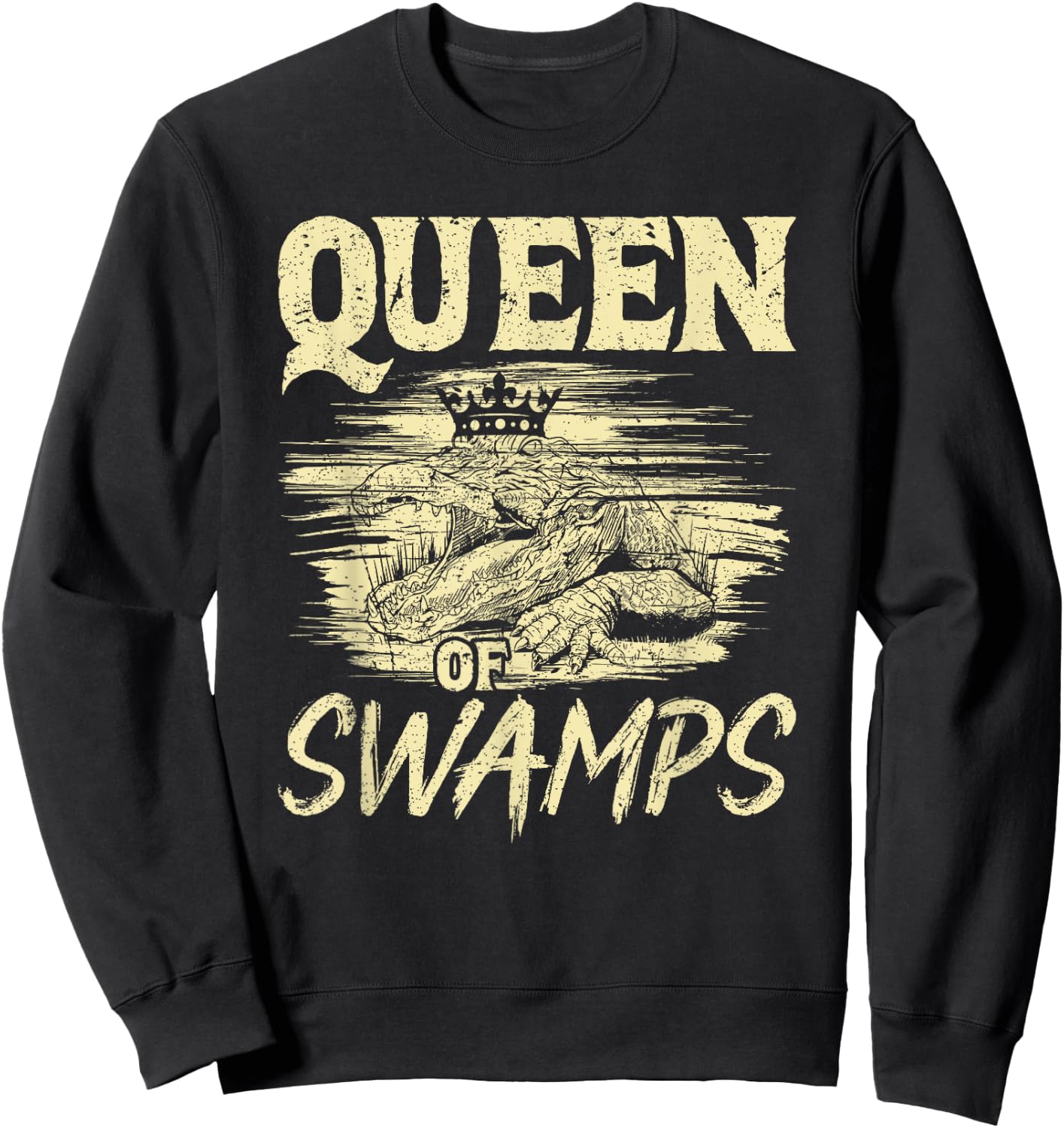 Gator Hunting Queen of Swamps Alligator Hunter Sweatshirt - Sweatshirt | Black