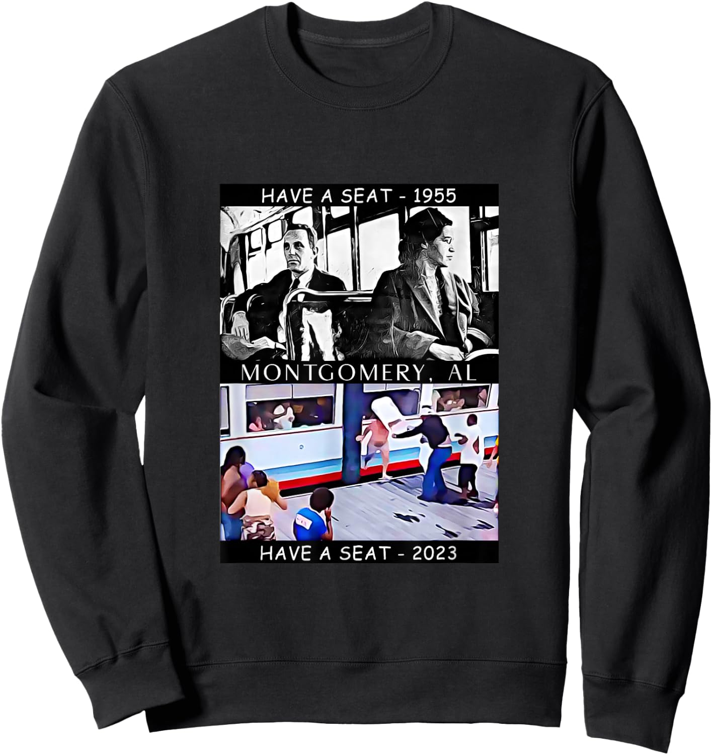 Montgomery Alabama Brawl Folding Chair Riverboat Fight 2023 Sweatshirt - Sweatshirt | Black
