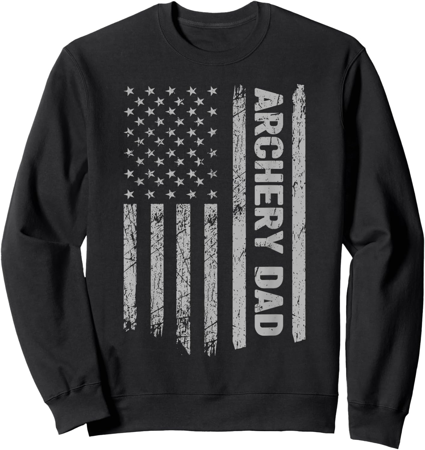 Funny Archery Dad America US Flag Patriot - Vintage Archer Sweatshirt - Sweatshirt | Black