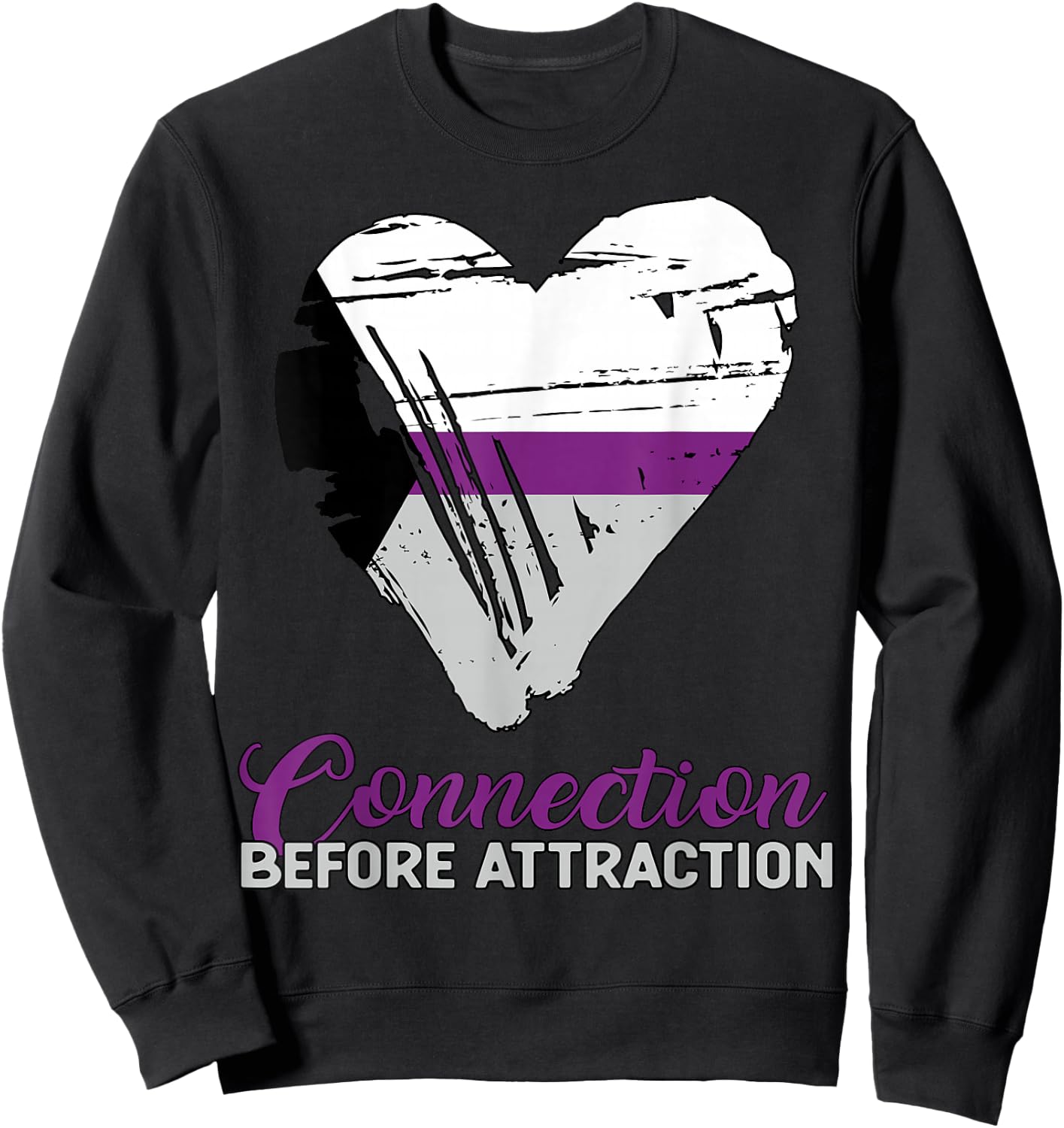 Demisexual Joke Quote Heart Demisexual Flag Sweatshirt - Sweatshirt | Black
