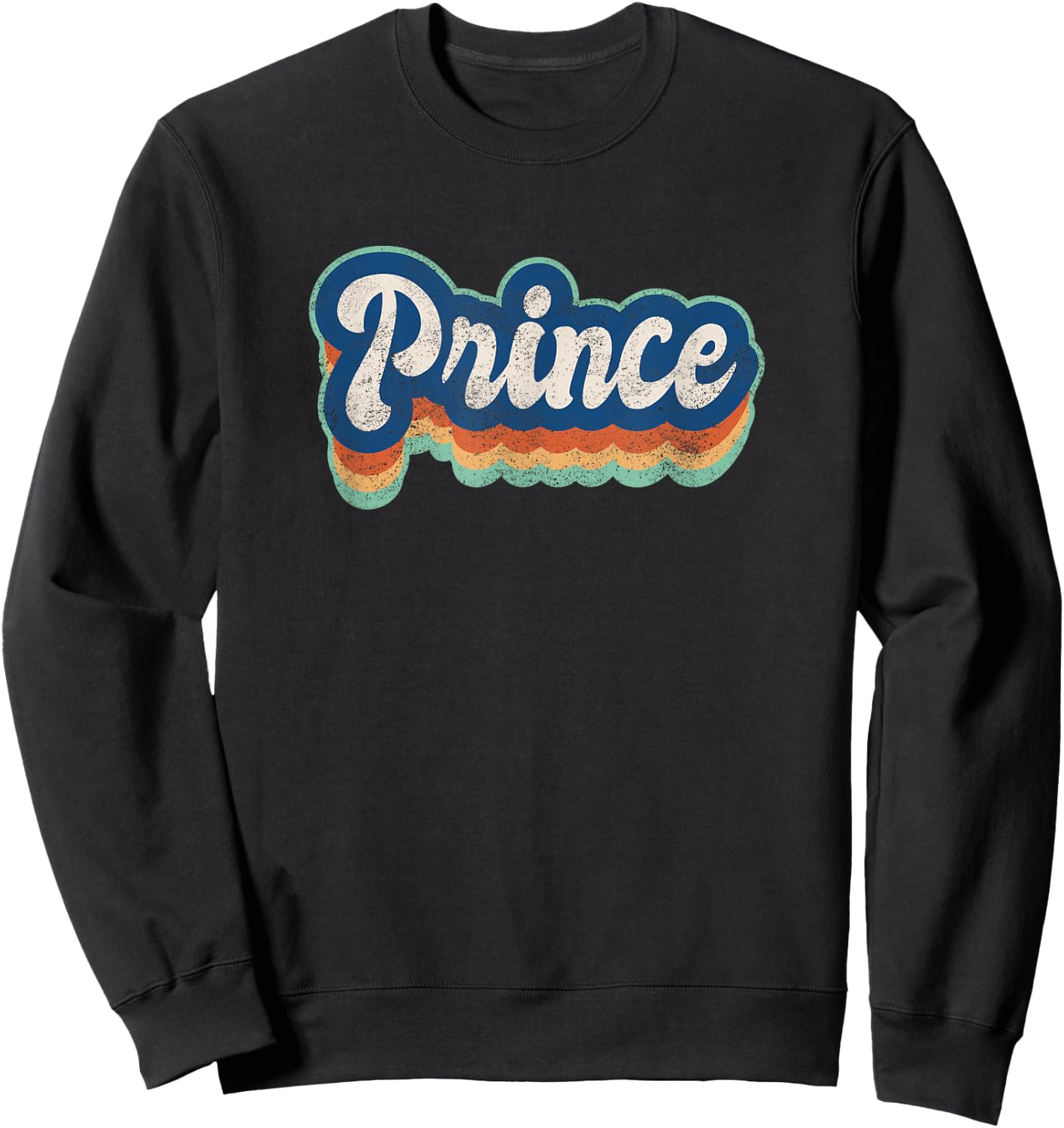 Prince First Name Boy Vintage Style 70s 80s Personalized Sweatshirt - Sweatshirt | Black