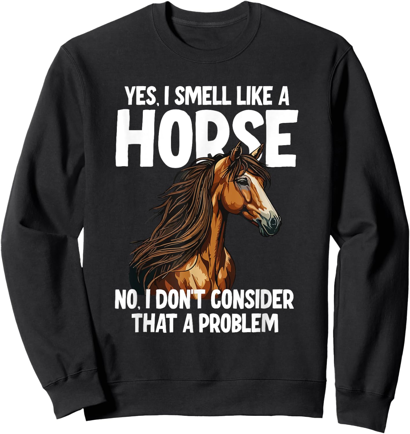 Yes I Smell Like a Horse No I Don't Consider That a Problem Sweatshirt - Sweatshirt | Black