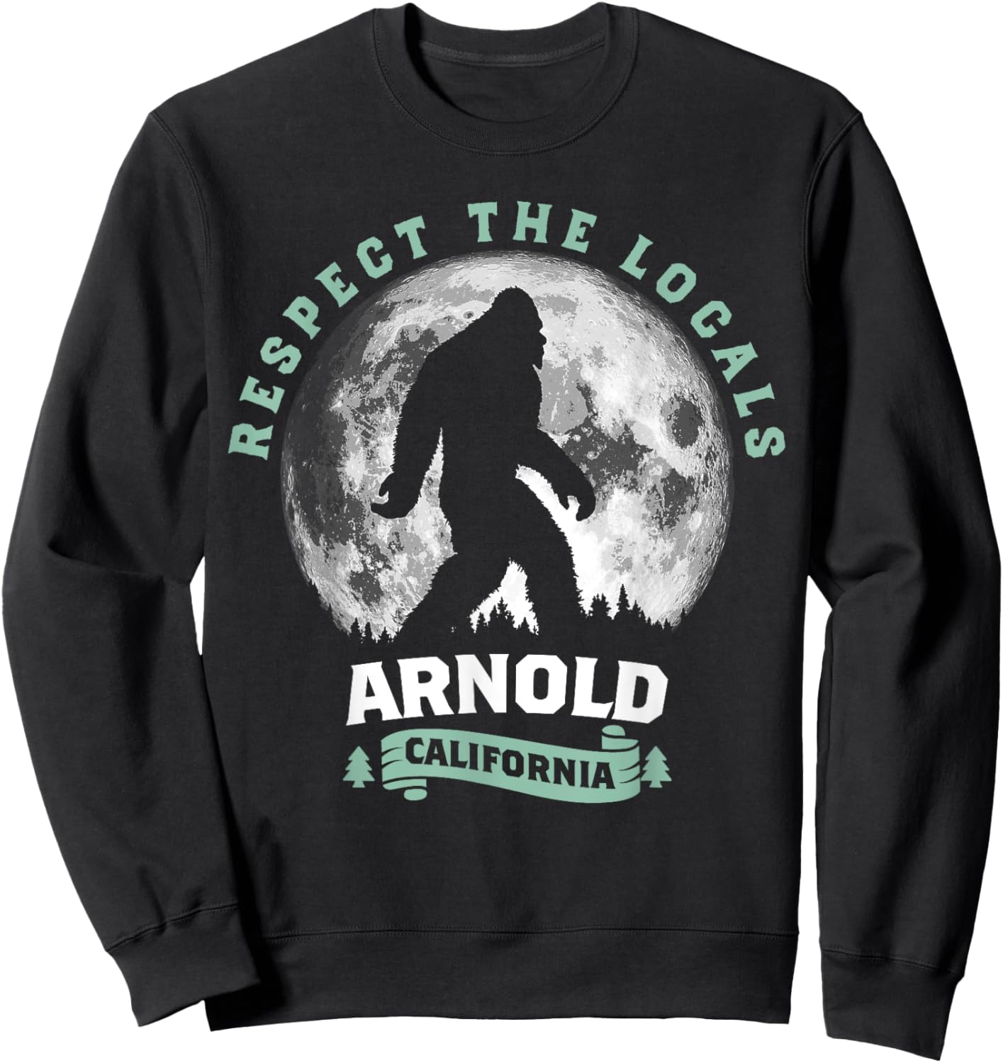 Arnold California Bigfoot Night Walk Retro Sweatshirt - Sweatshirt | Black