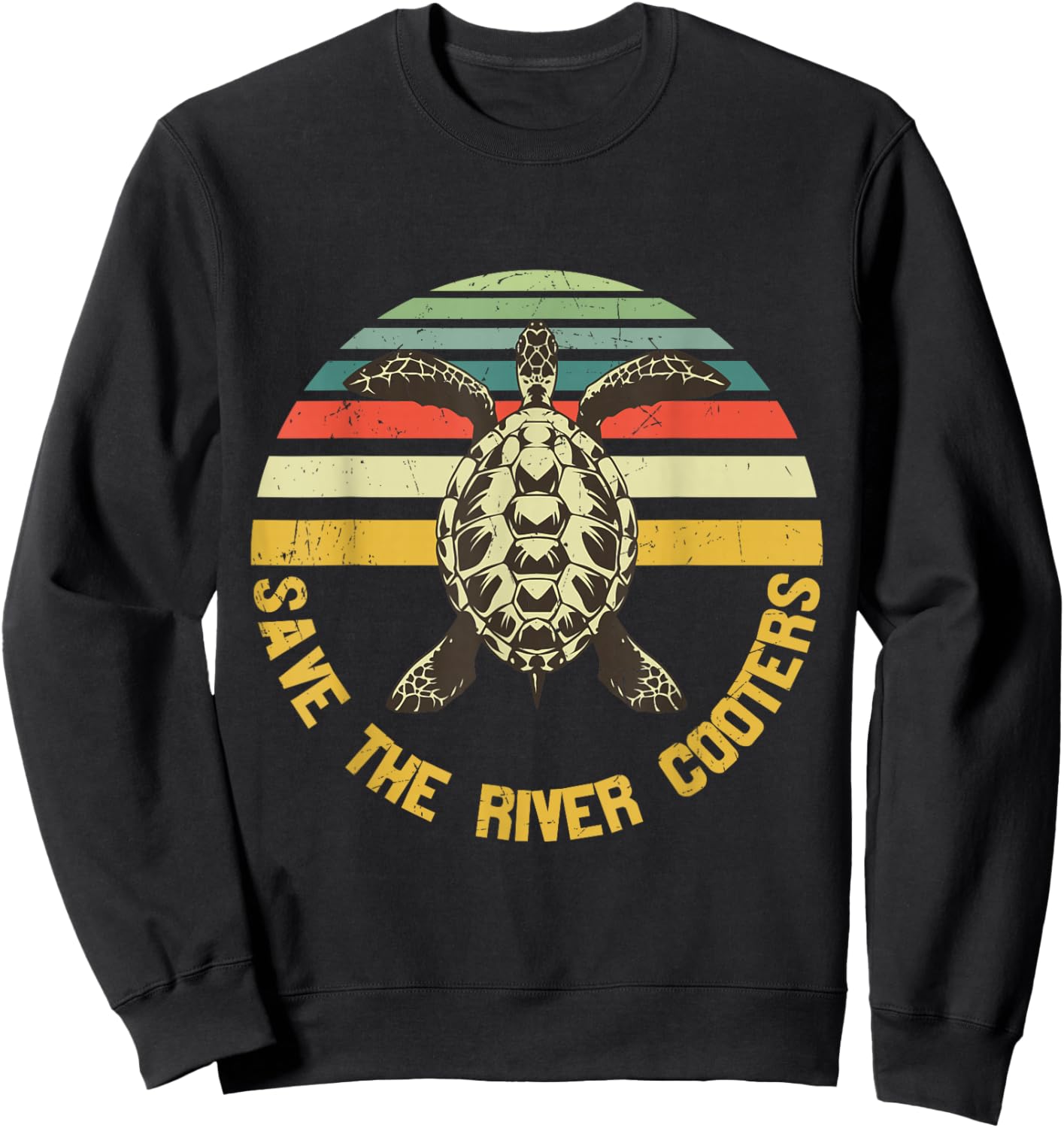 Save the River Cooters Turtles Eco-friendly Sweatshirt - Sweatshirt | Black