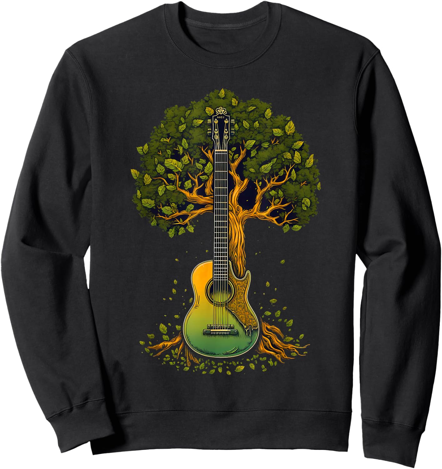 Guitar Tree of Life, Guitar Tree Sweatshirt - Sweatshirt | Black