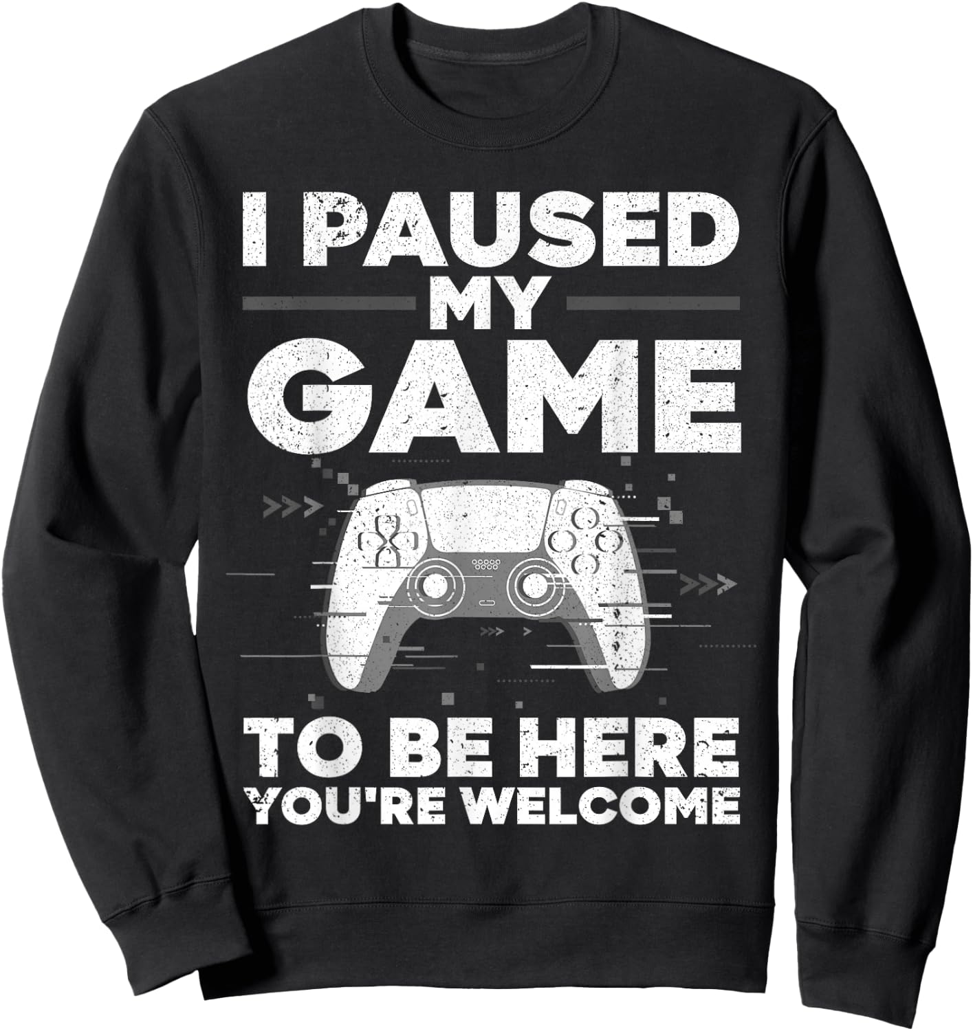 Cool Video Gamer Boys Kids Game Paused Gaming Gamers Sweatshirt - Sweatshirt | Black