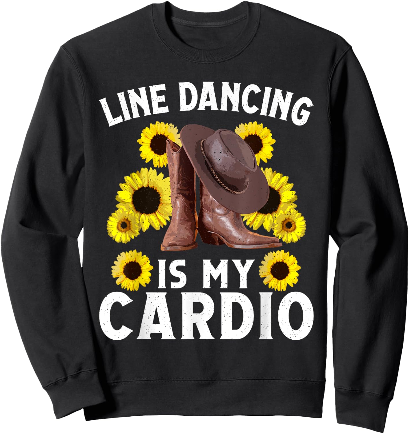 Line Dancing Art Men Country Dancing Rodeo Dancer Sweatshirt - Sweatshirt | Black