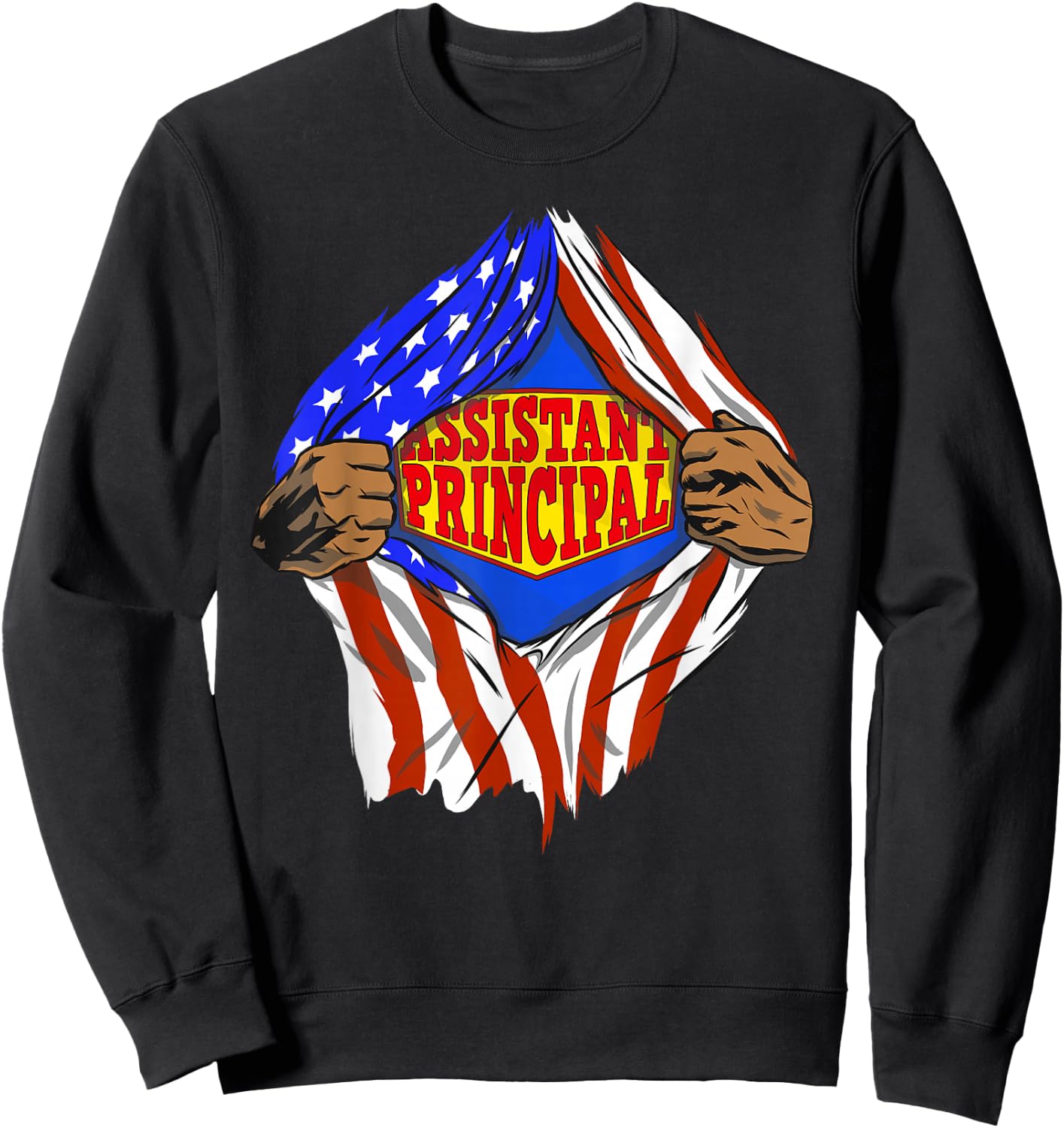 Funny Super Assistant Principal Hero Job Sweatshirt - Sweatshirt | Black
