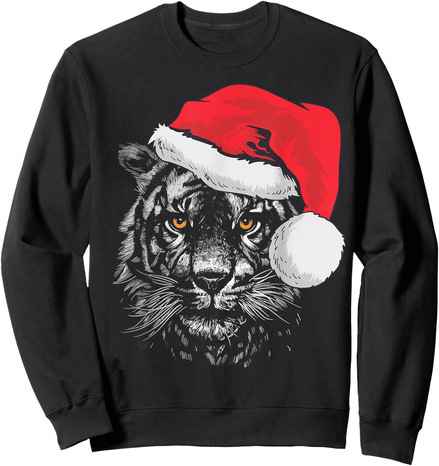 Tiger Shirts Men & Kids Tiger Santa Christmas 2025 Sweatshirt - Sweatshirt | Black