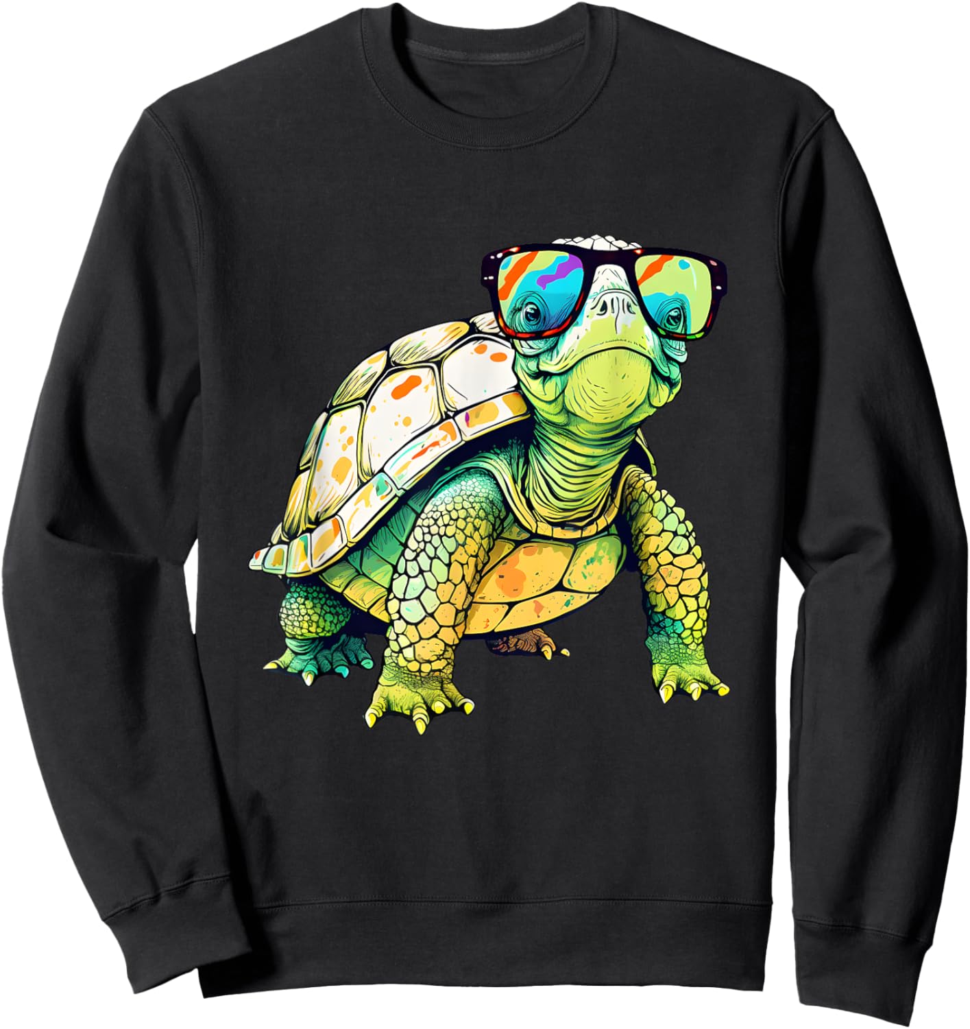 Turtle Colorful Turtle Outfit Turtle Lover Turtle Sweatshirt - Sweatshirt | Black