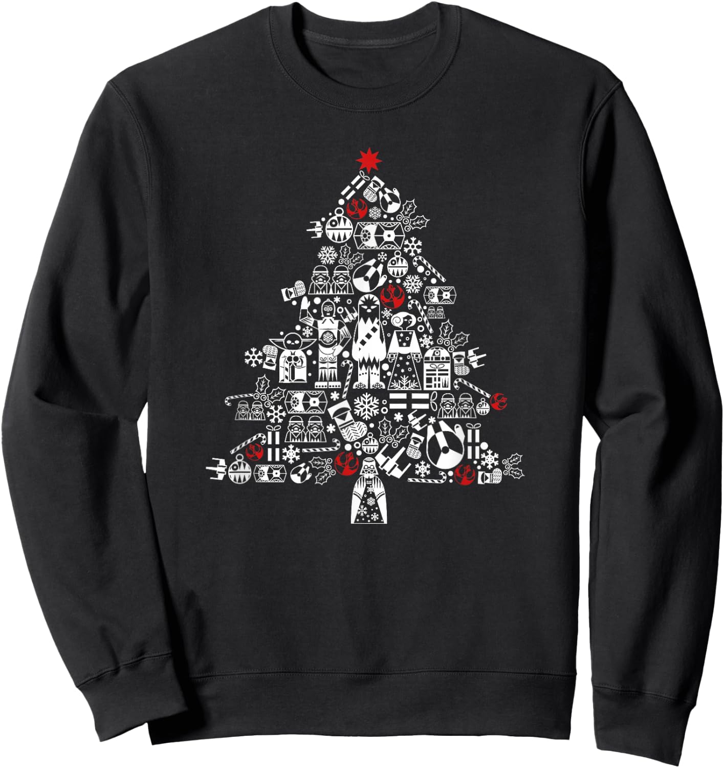 Star Wars Christmas A New Hope Christmas Tree Icon Fill Sweatshirt - Sweatshirt | Black