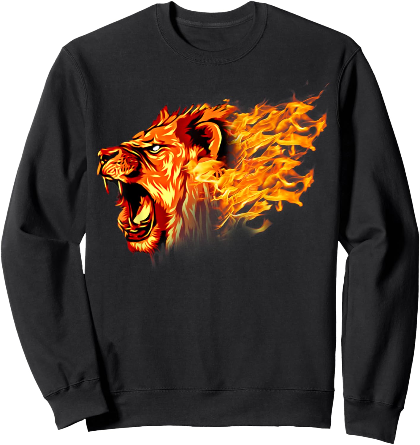 Fiery Leo Lion , Women, Teens & Kids Lion Sweatshirt - Sweatshirt | Black