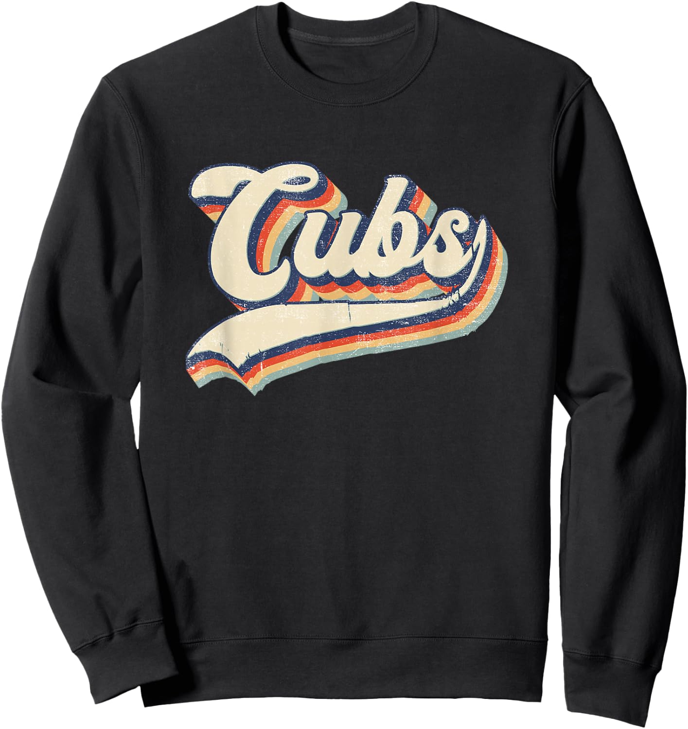 Cubs Sports Name Vintage Retro Gift Men Women Boy Girl Sweatshirt - Sweatshirt | Black