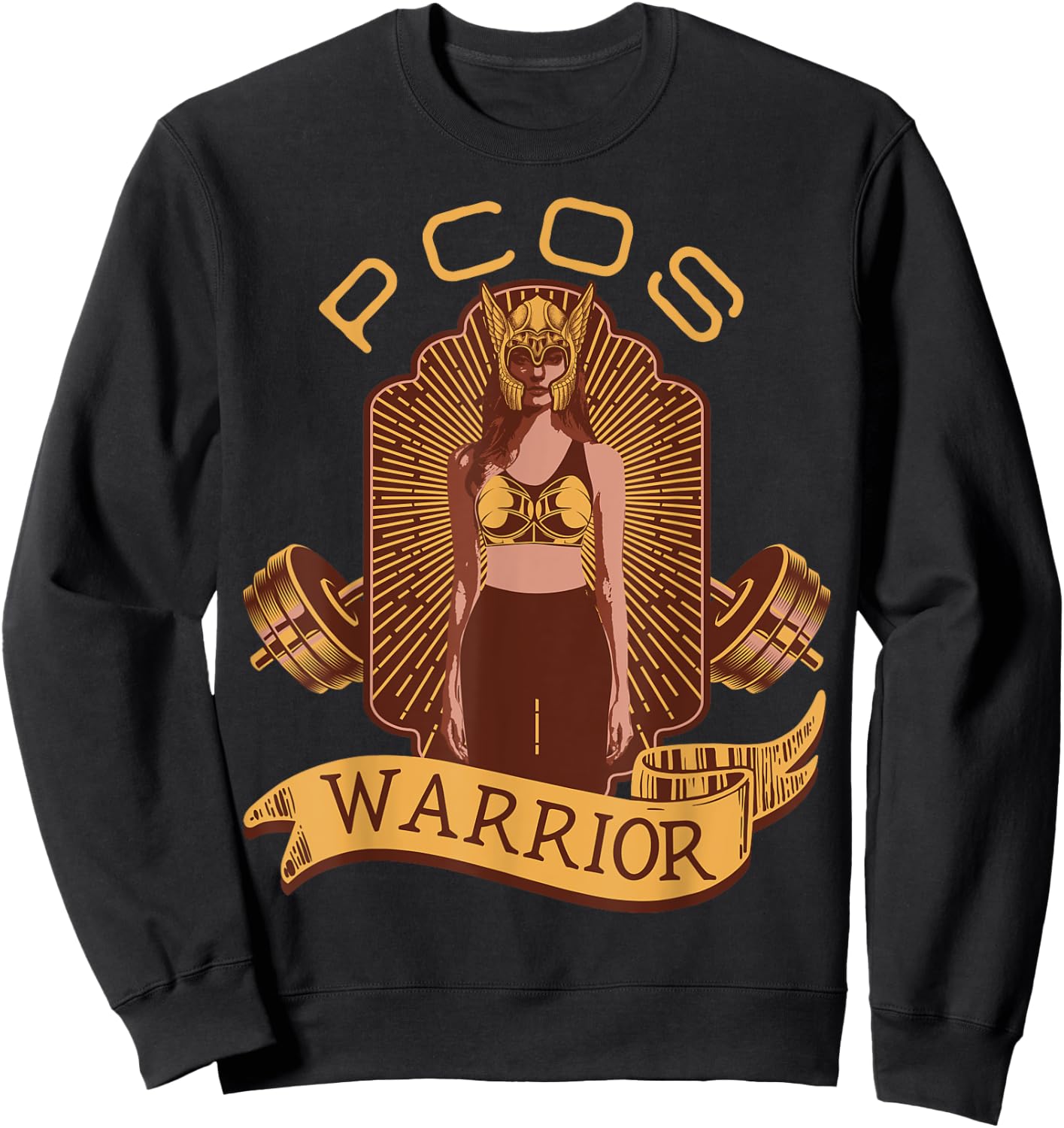 PCOS Awareness Month Exercise Fitness Workout PCOS Warrior Sweatshirt - Sweatshirt | Black