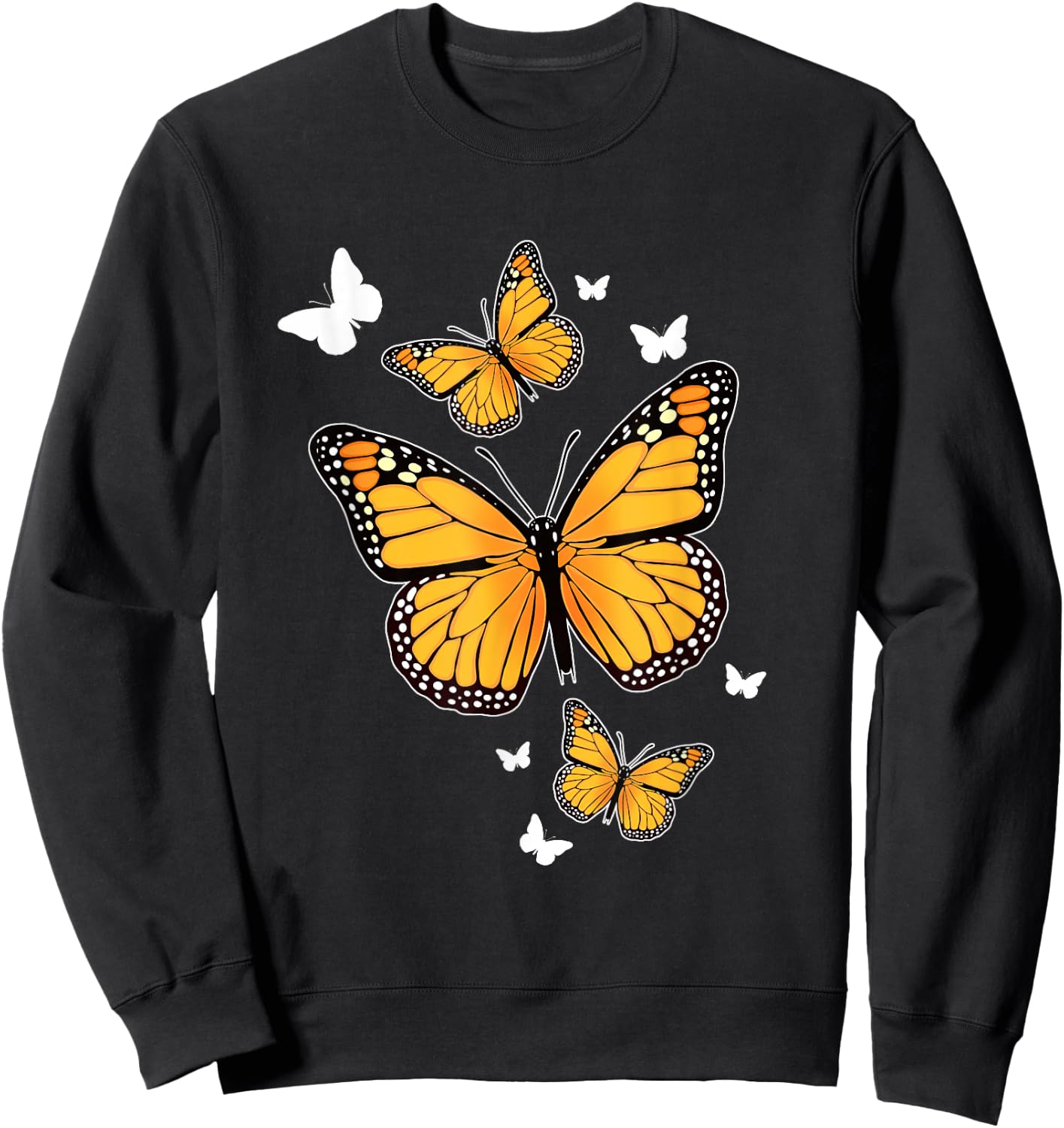 Flying Butterfly Lepidopterist Monarch Flutterby Sweatshirt - Sweatshirt | Black