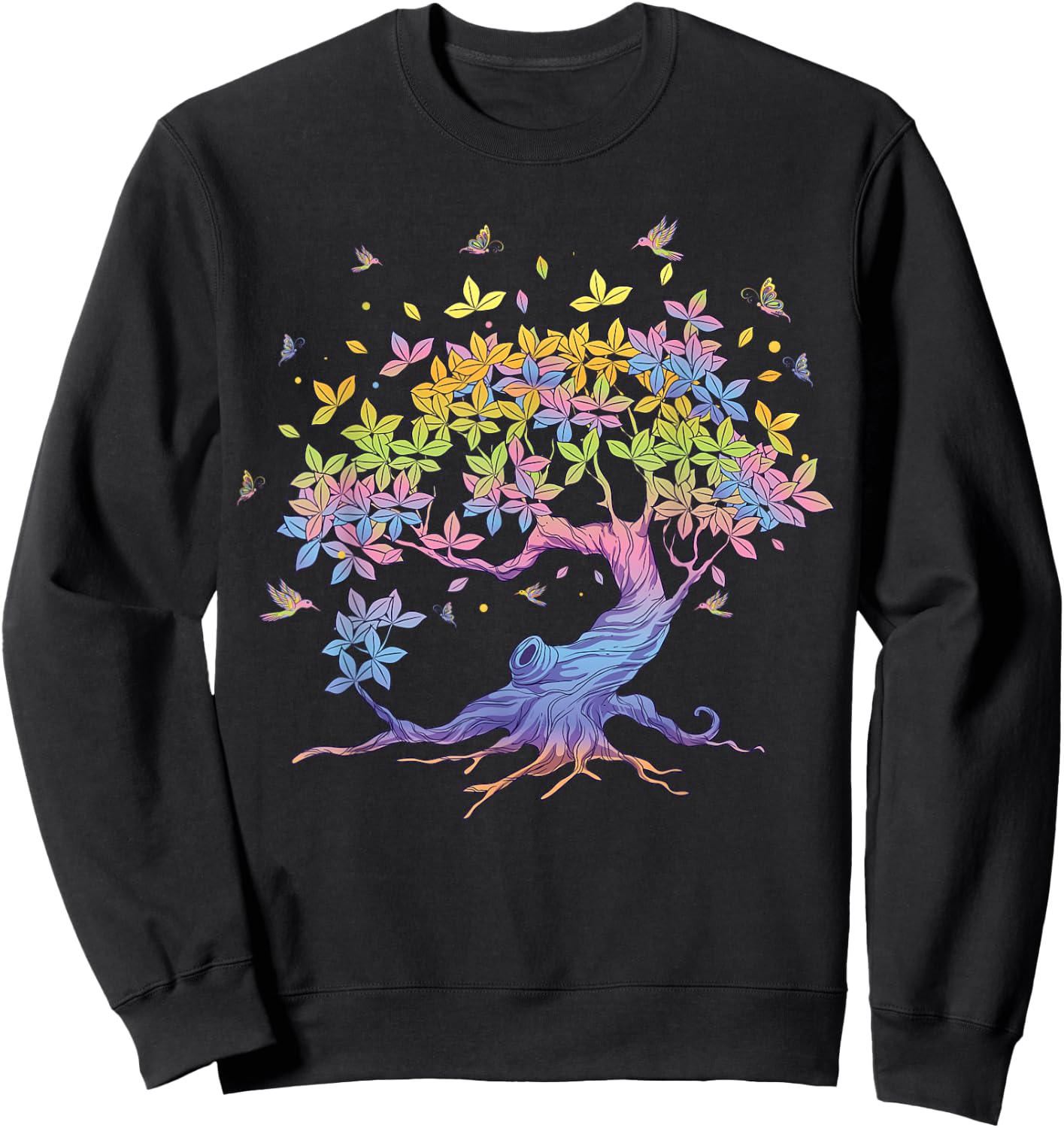 Colourful life is really good tree of life art Sweatshirt - Sweatshirt | Black