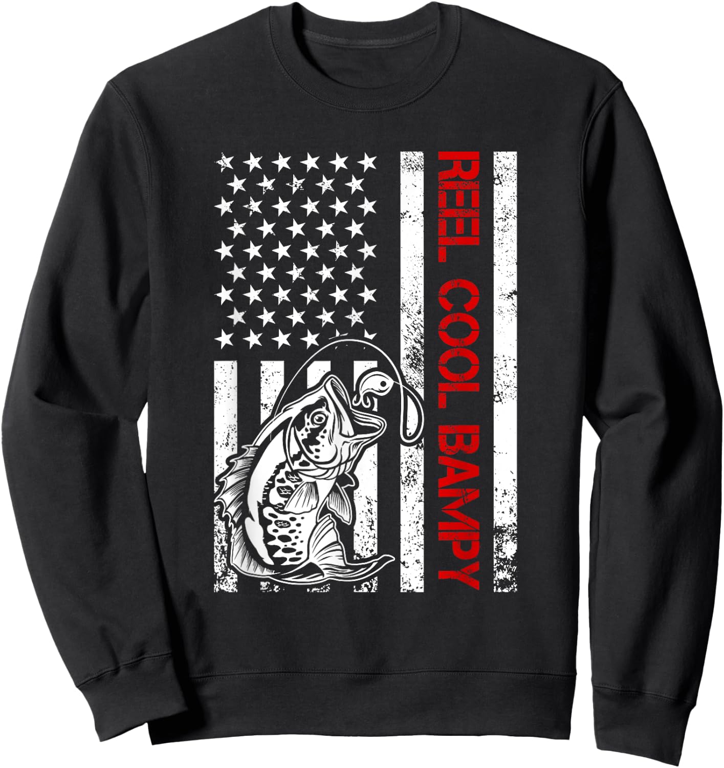 Reel Cool Bampy Fishing Funny Grandpa Father's Day Sweatshirt - Sweatshirt | Black