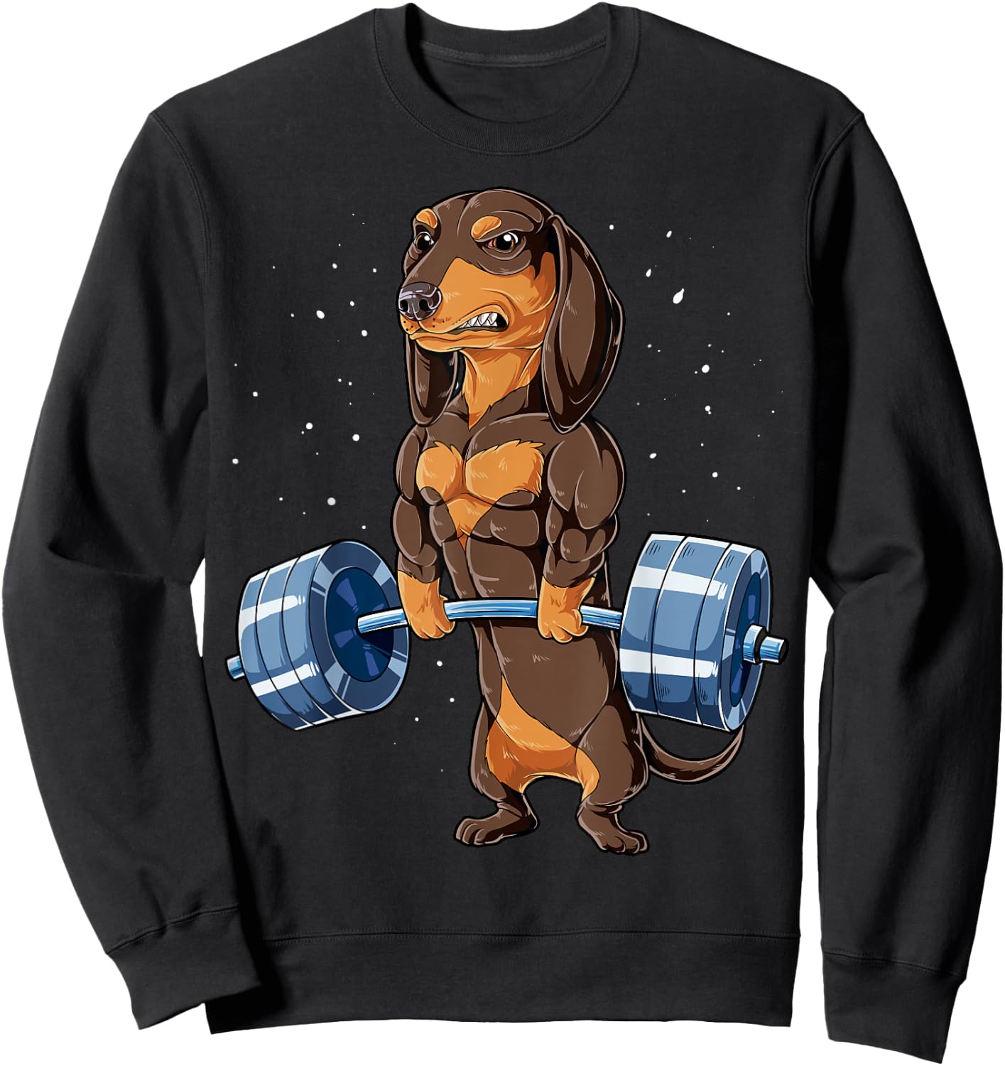 Dachshund Weightlifting Deadlift Men Fitness Gym Workout Sweatshirt - Sweatshirt | Black