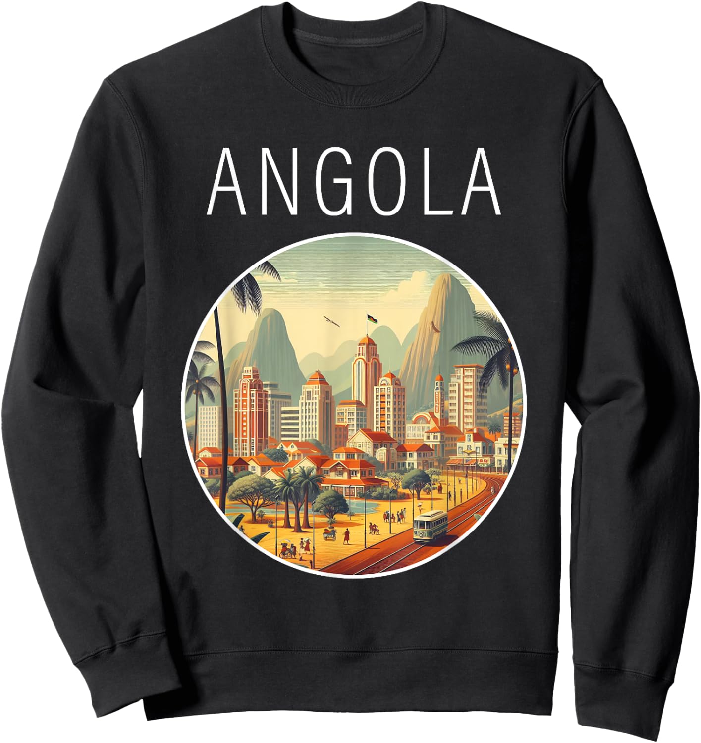 Angola scenery Art Deco Sweatshirt - Sweatshirt | Black