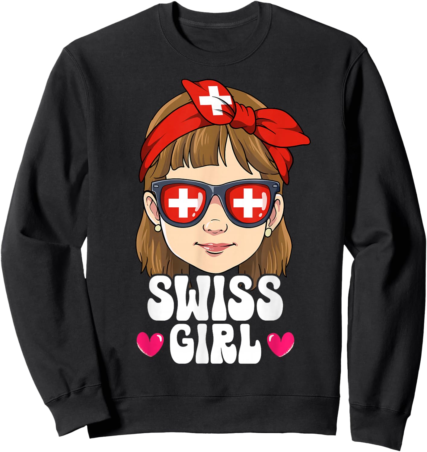 Swiss Girl Switzerland Sweatshirt - Sweatshirt | Black