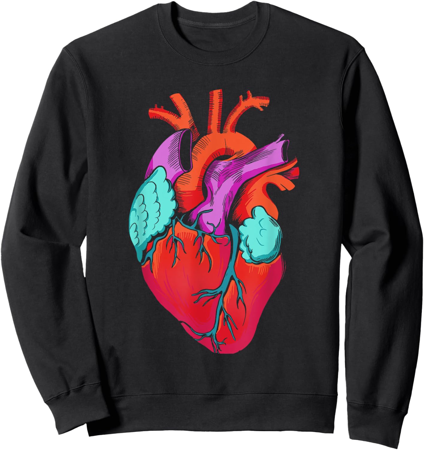 Anatomical Heart Vintage Heart Anatomy Sweatshirt - Sweatshirt | Black