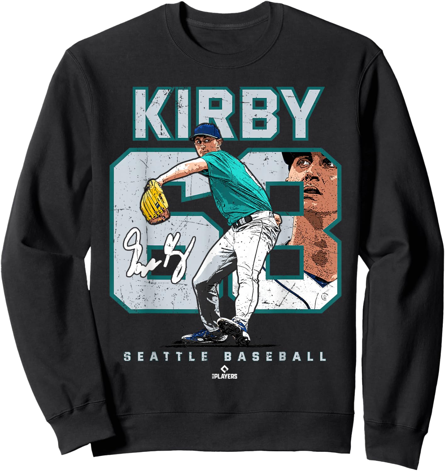 Number and Portrait George Kirby Seattle MLBPA Sweatshirt - Sweatshirt | Black