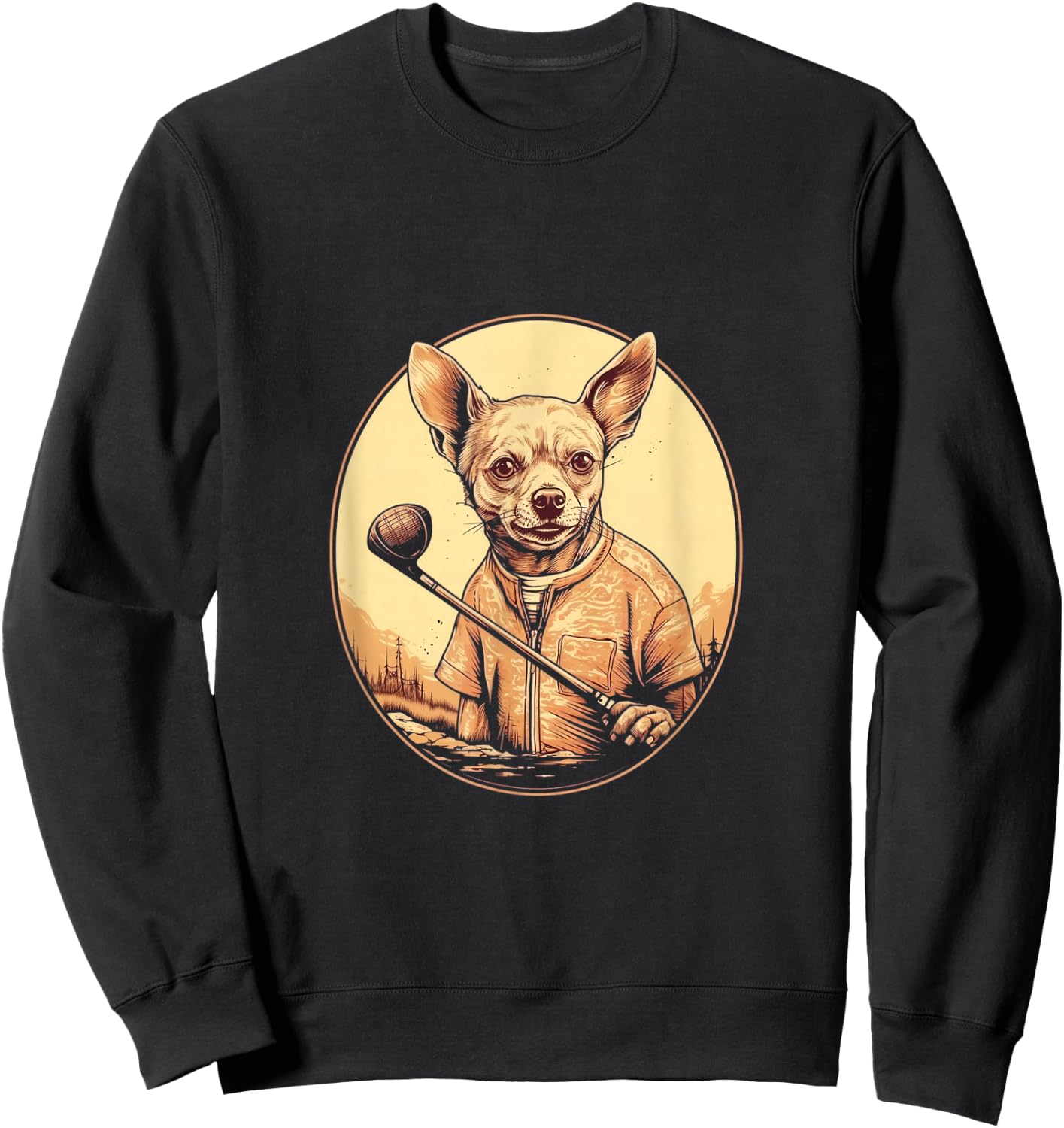 Golfer Chihuahua Golf Club Golf Player Dog Lover Golfing Sweatshirt - Sweatshirt | Black