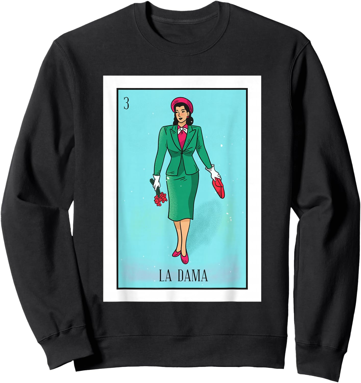 La Lady Lottery Gift La Donna Mexican Card Lottery Sweatshirt - Sweatshirt | Black