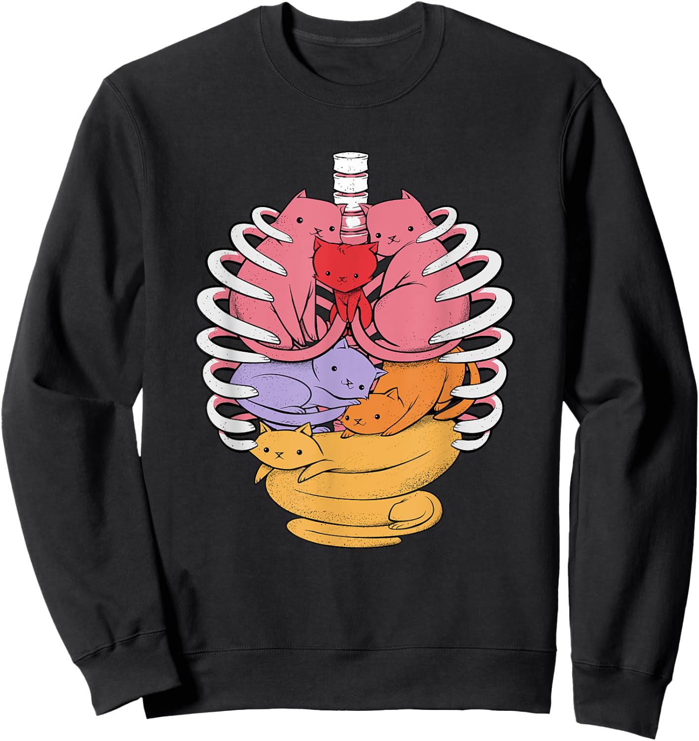 AnatomiCat Human Anatomy X-Ray Cat Lover I Love Cats Sweatshirt - Sweatshirt | Black