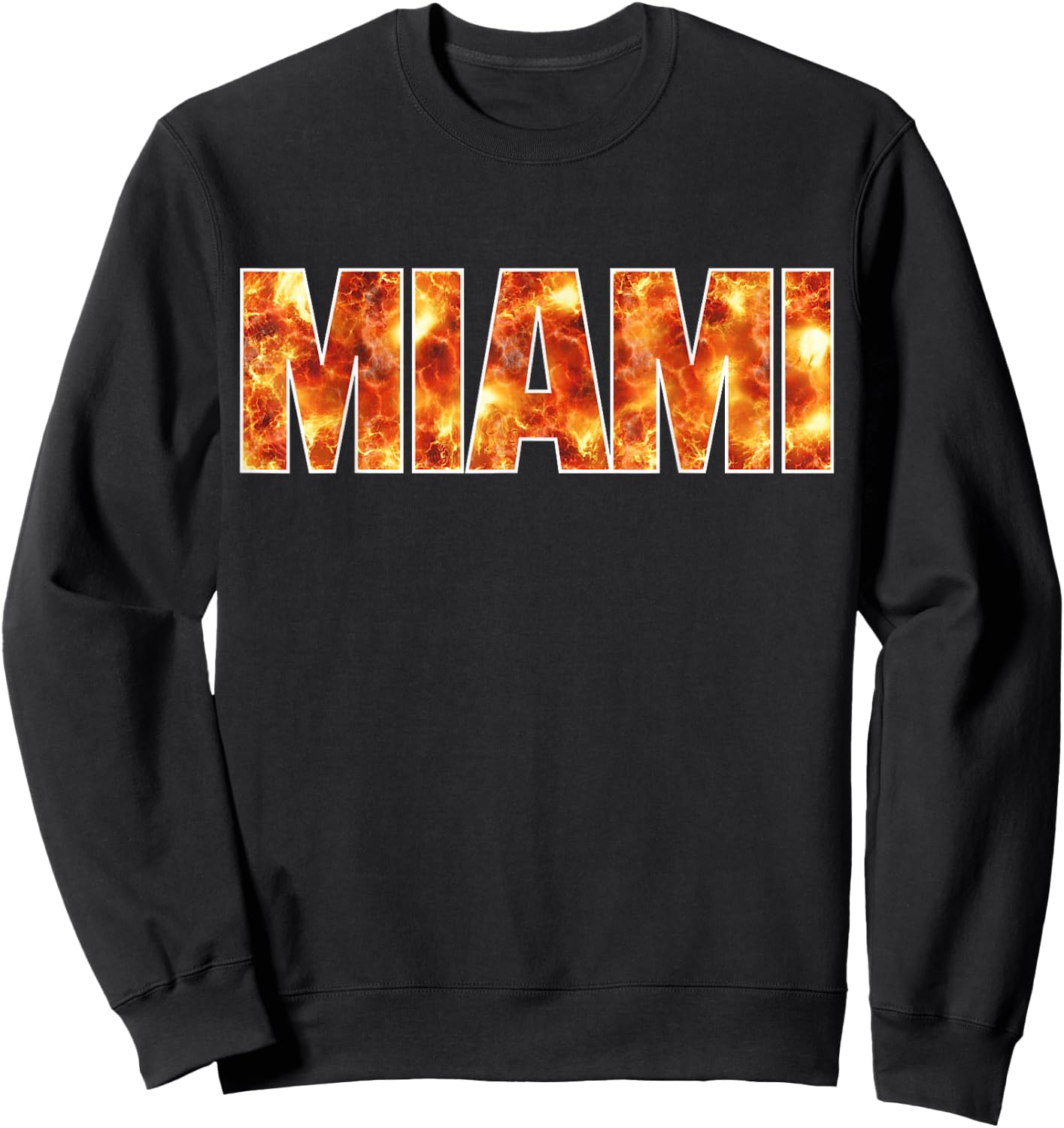 Miami Flames Font Florida USA Sweatshirt - Sweatshirt | Black