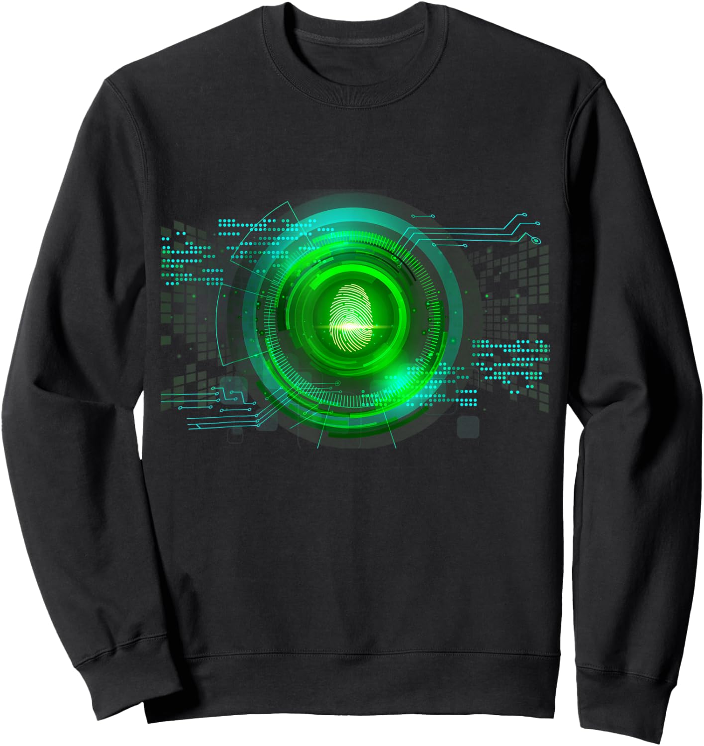 Funny Fingerprint Computer Technology Fingerprint Engineer Sweatshirt - Sweatshirt | Black