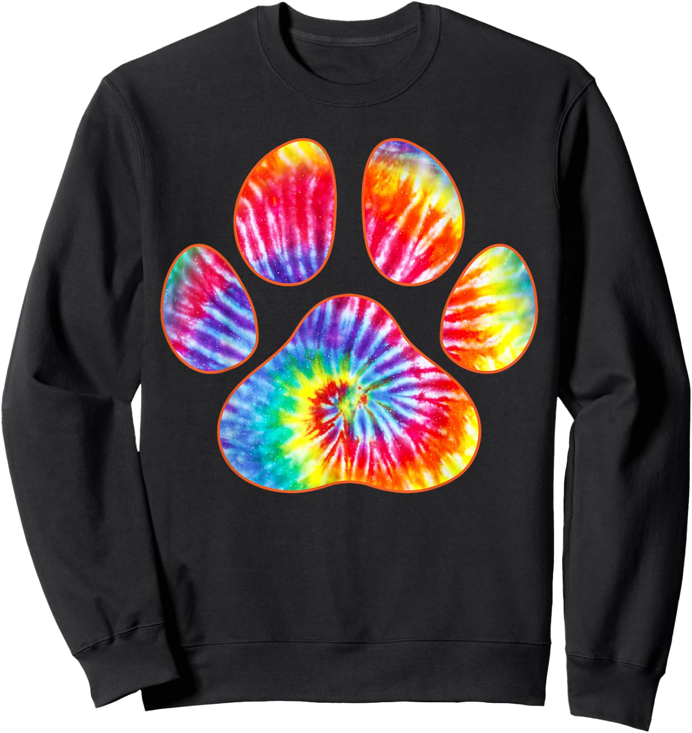 Cute Tie Dye Paw Print Pet Owner Paw Print Tie Dye Dog Lover Sweatshirt - Sweatshirt | Black