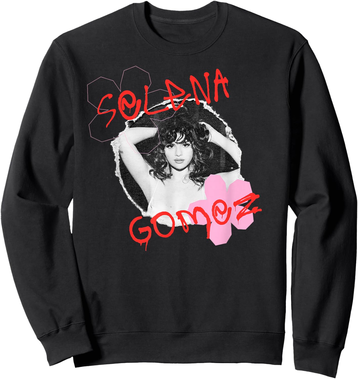 Official Selena Gomez Flower Photo Sweatshirt - Sweatshirt | Black