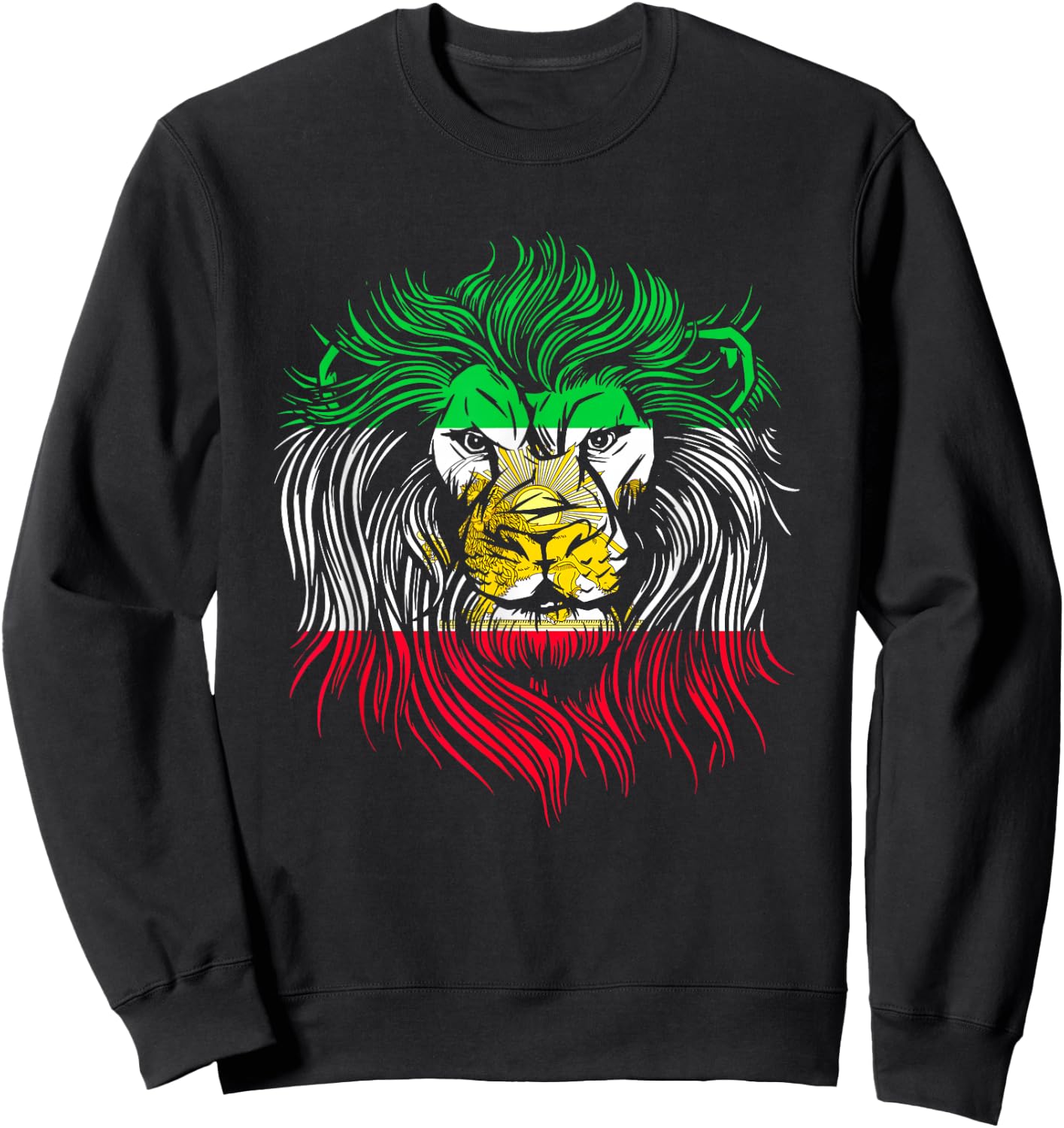 Lion Head Flag Iran Sweatshirt - Sweatshirt | Black