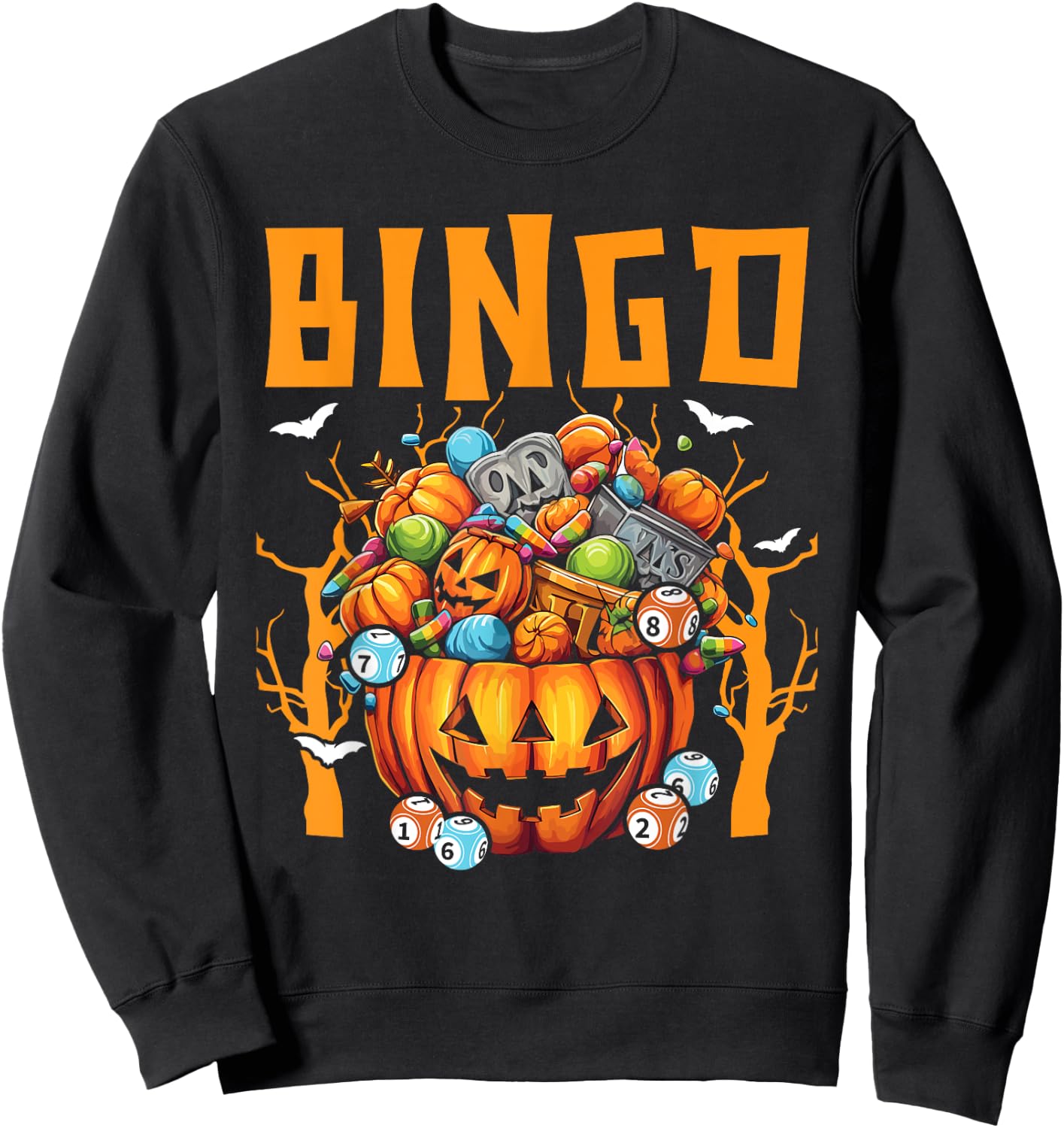 Bingo Halloween Trick Or Treat Bingo Player Bingo Caller Sweatshirt - Sweatshirt | Black