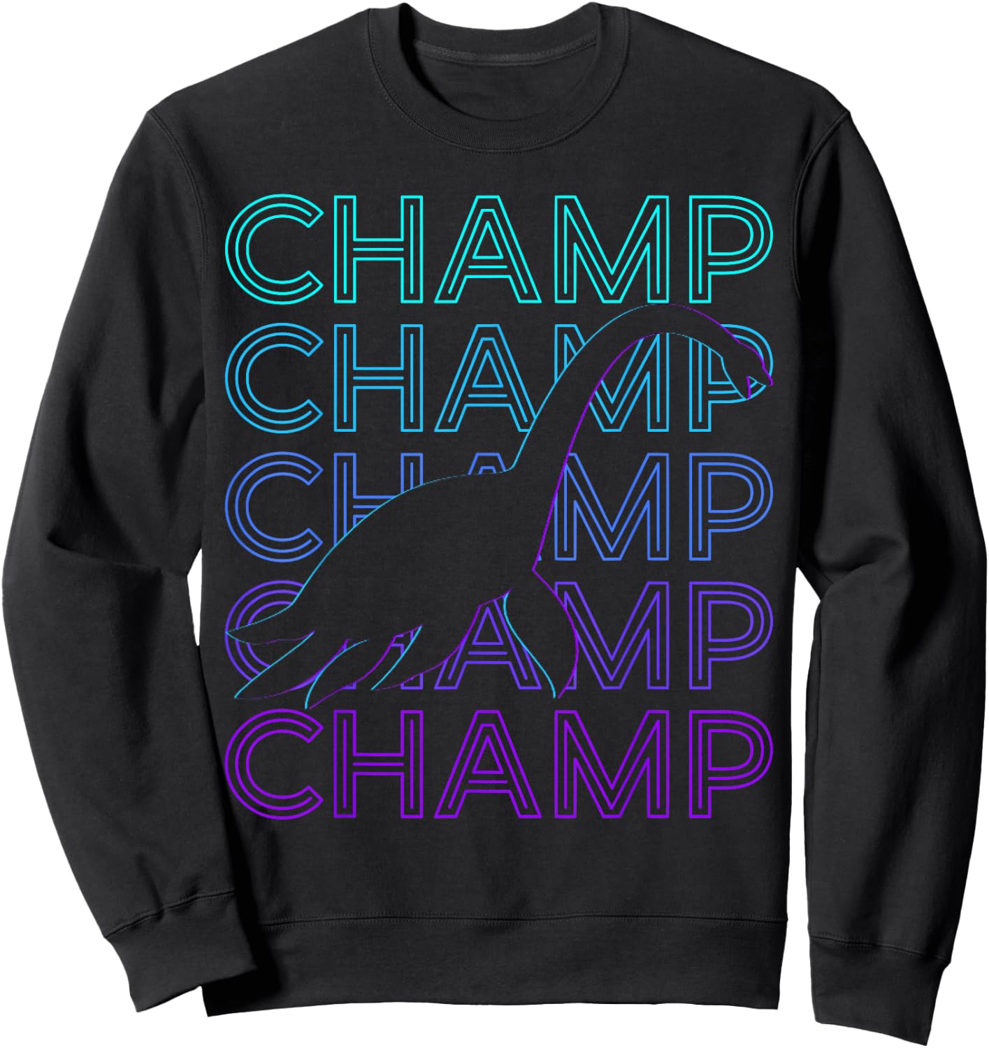 Champ Champy Lake Monster Retro Sweatshirt - Sweatshirt | Black
