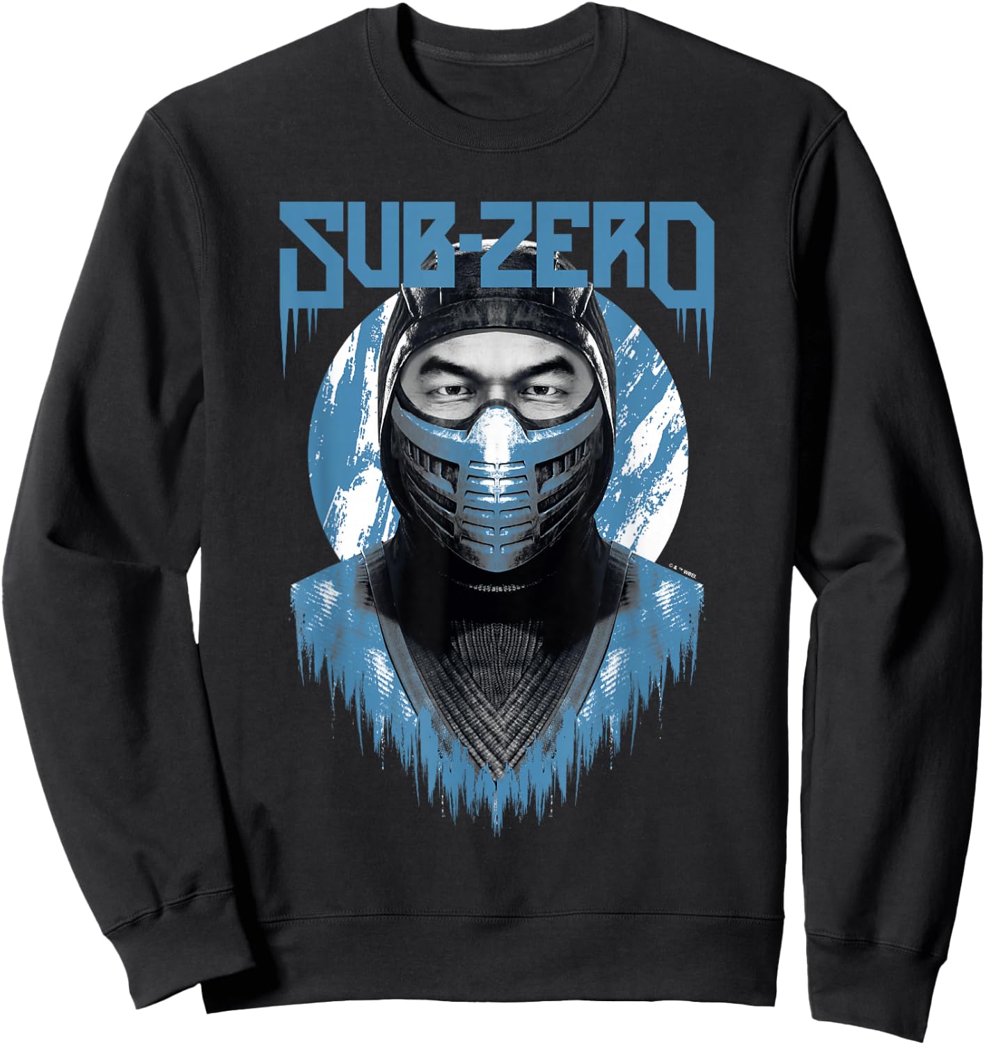 Mortal Kombat Klassic Sub-Zero Big Face Bust Portrait Logo Sweatshirt - Sweatshirt | Black