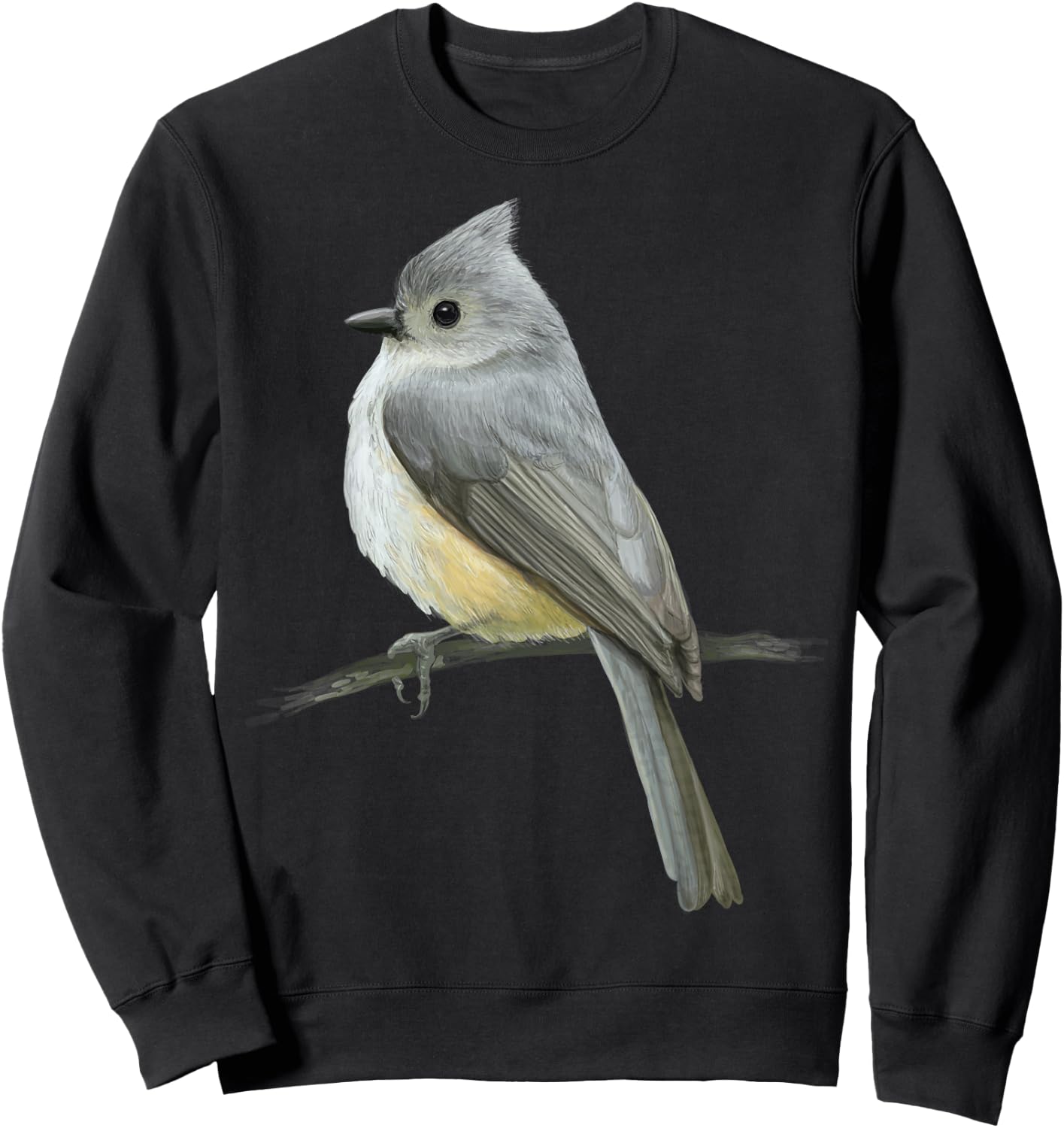 cute Tufted titmouse Bird for lovers Birds Watching Birding Sweatshirt - Sweatshirt | Black