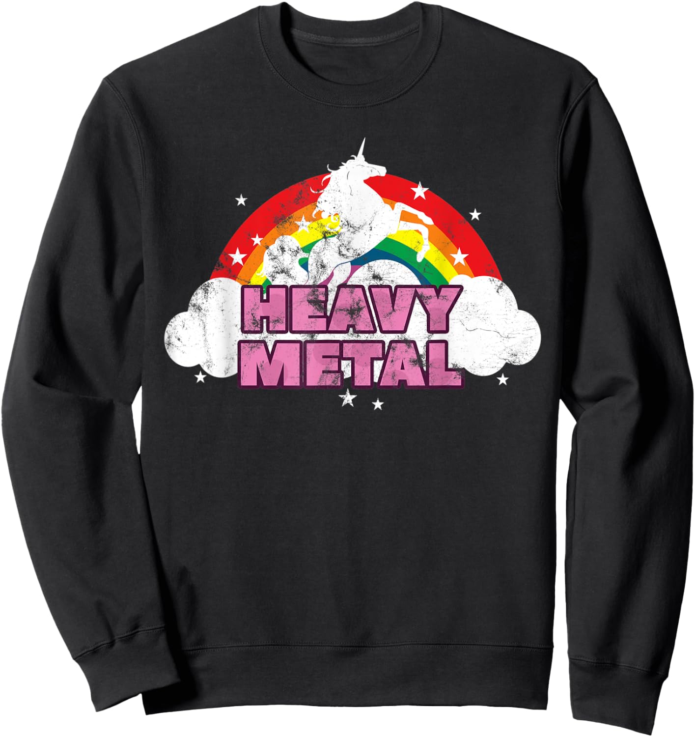 Cute Heavy Metal Unicorn Graphic Men Woman Kids Sweatshirt - Sweatshirt | Black