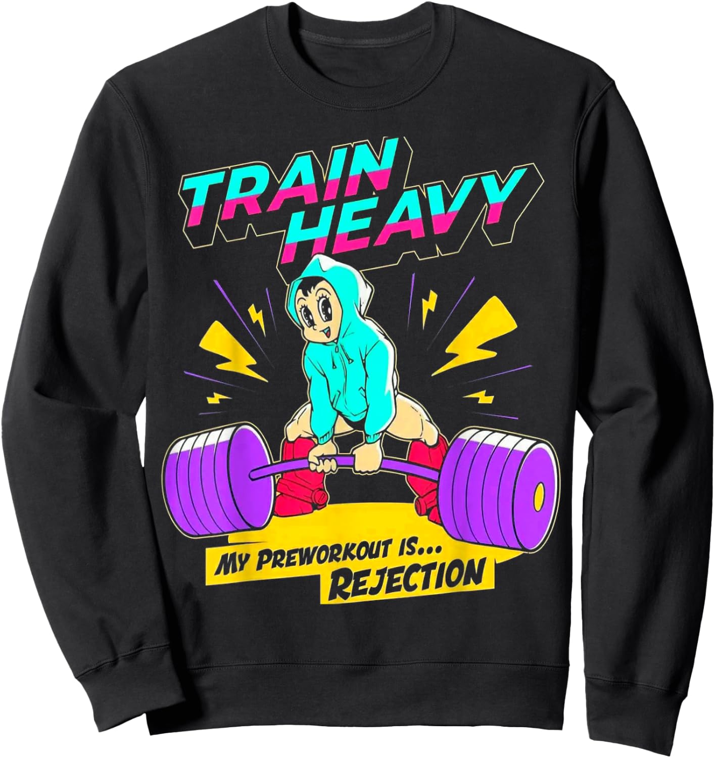 Train Heavy My Pre-Workout Is Rejection Gym Bodybuilding Sweatshirt - Sweatshirt | Black