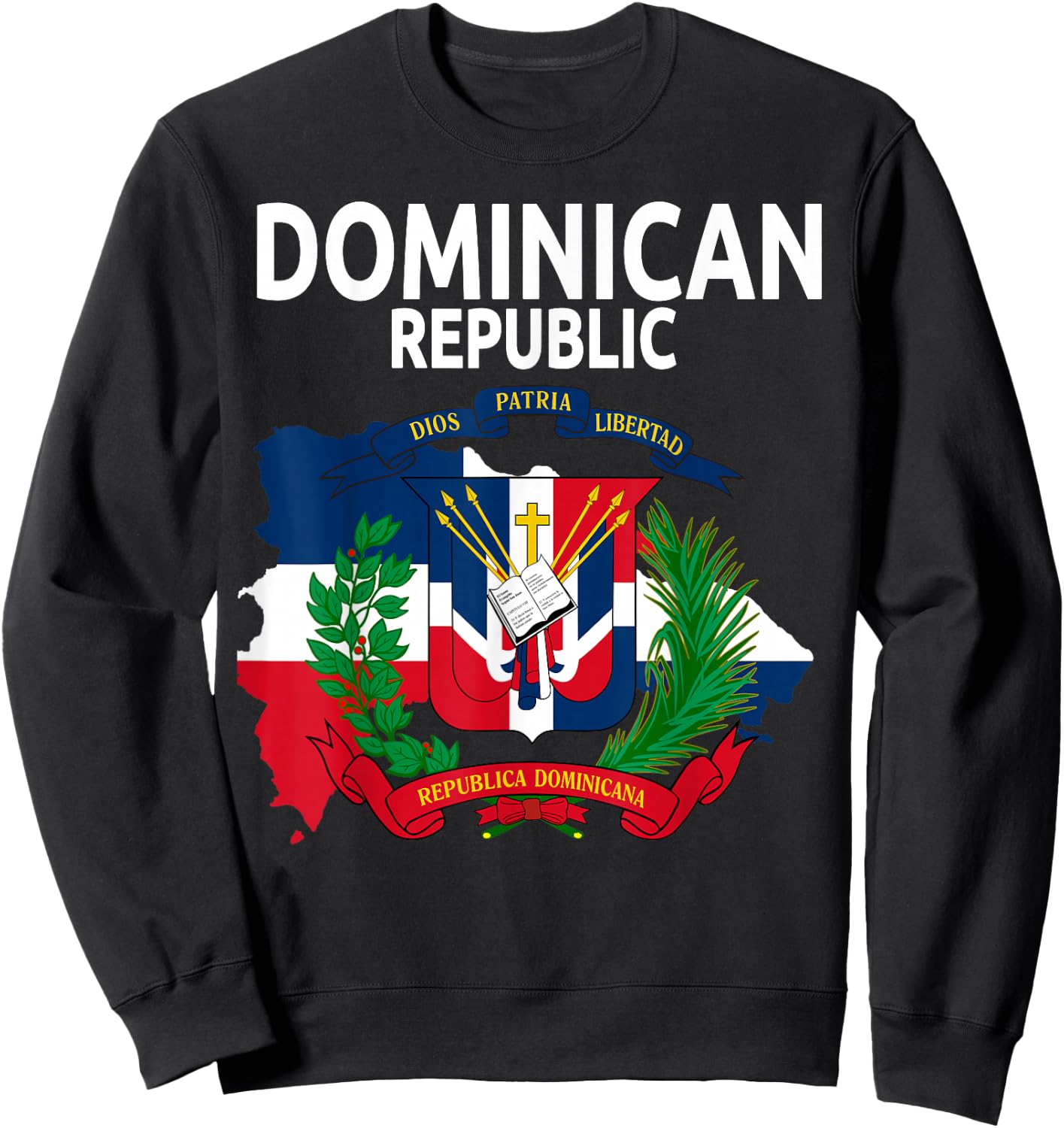 Coat of Arms Republica Dominicana & Dominican Flag Outfit Sweatshirt - Sweatshirt | Black