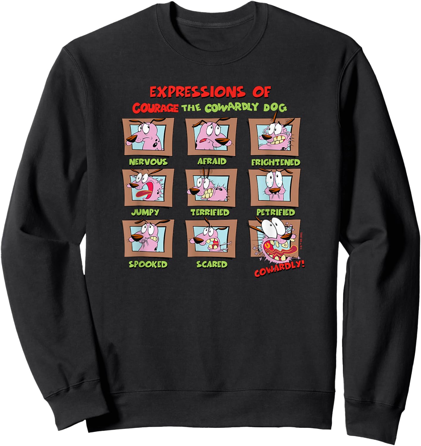 Courage The Cowardly Dog Courage Expressions Box Up Sweatshirt - Sweatshirt | Black