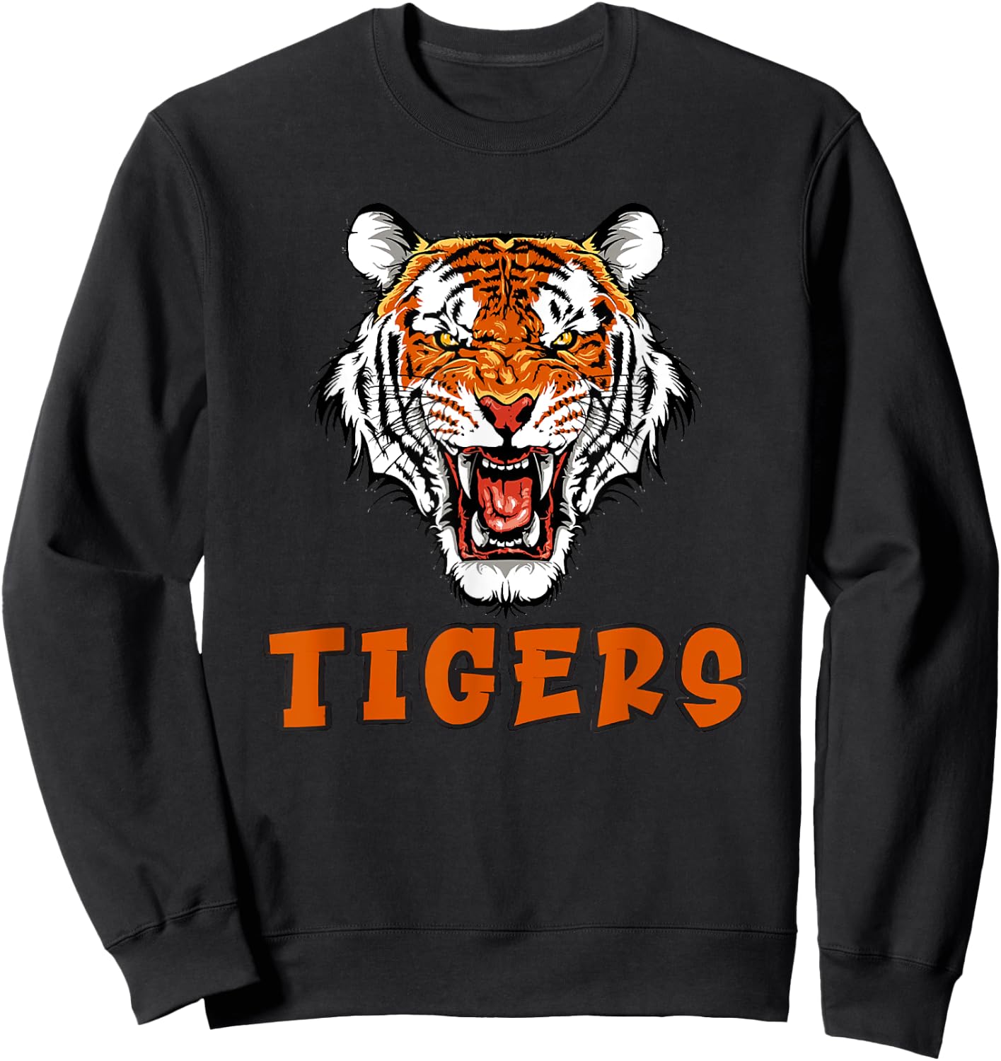 Tigers Swash School Spirit Orange Black t shirt Sweatshirt - Sweatshirt | Black