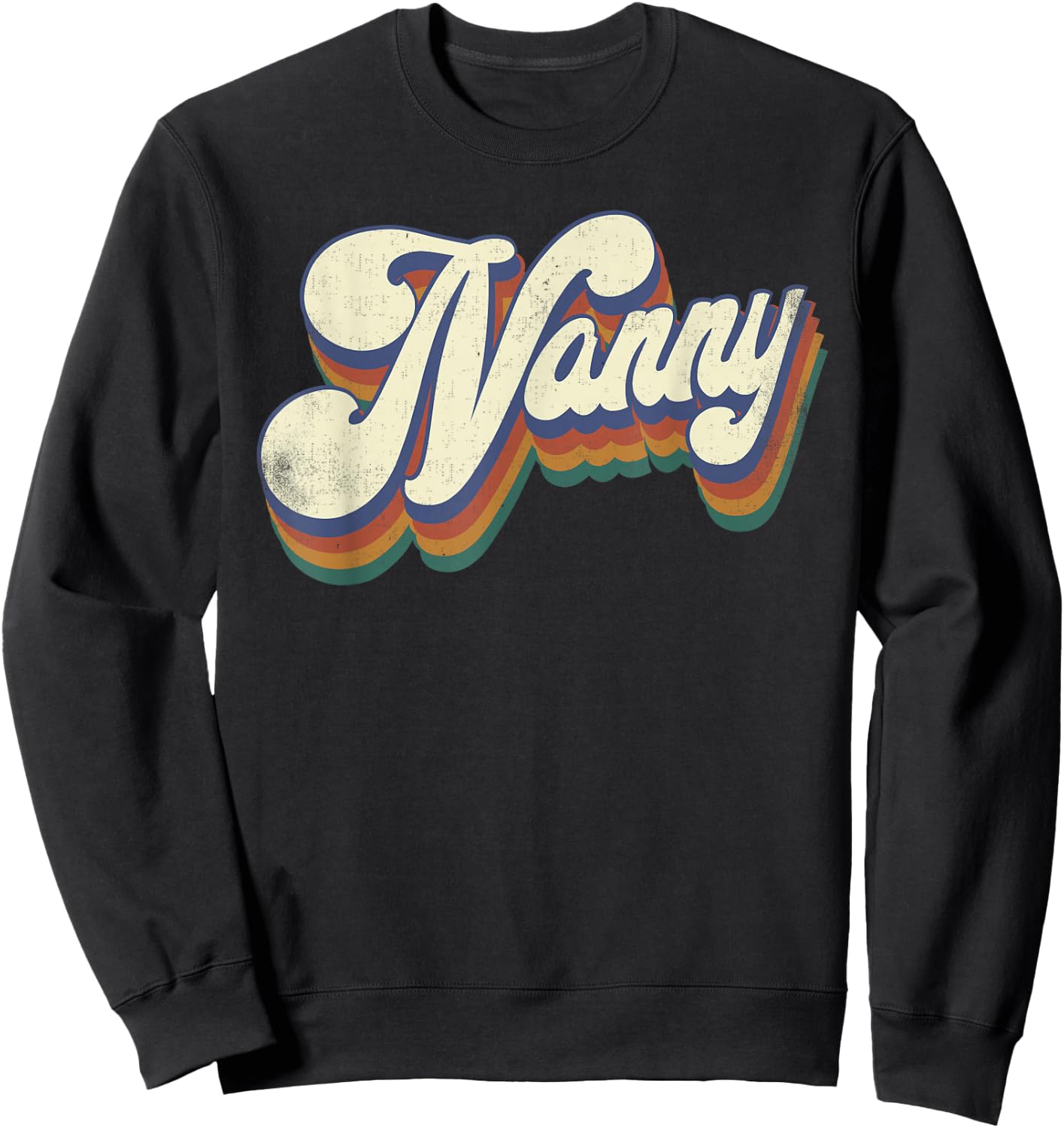 Nanny Gifts For Grandma Retro Vintage Mother's Day Nanny Sweatshirt - Sweatshirt | Black